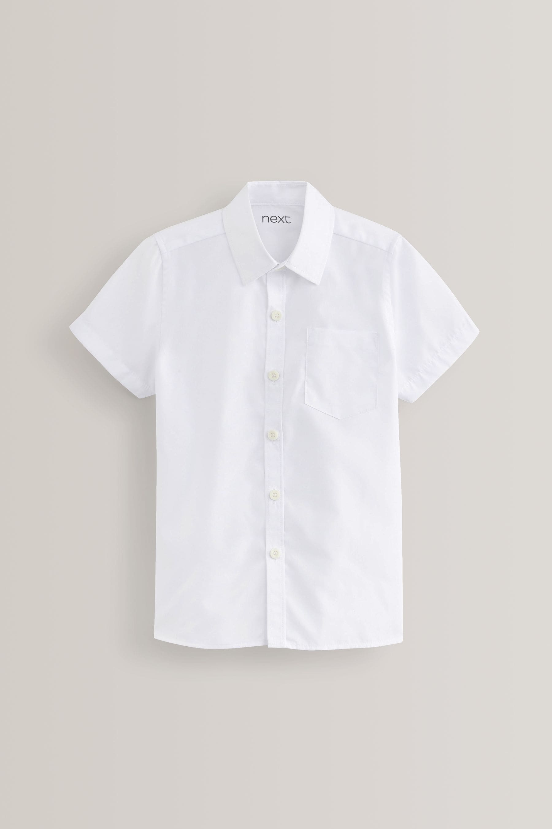 White Slim Fit 5 Pack Short Sleeve School Shirts (3-17yrs)