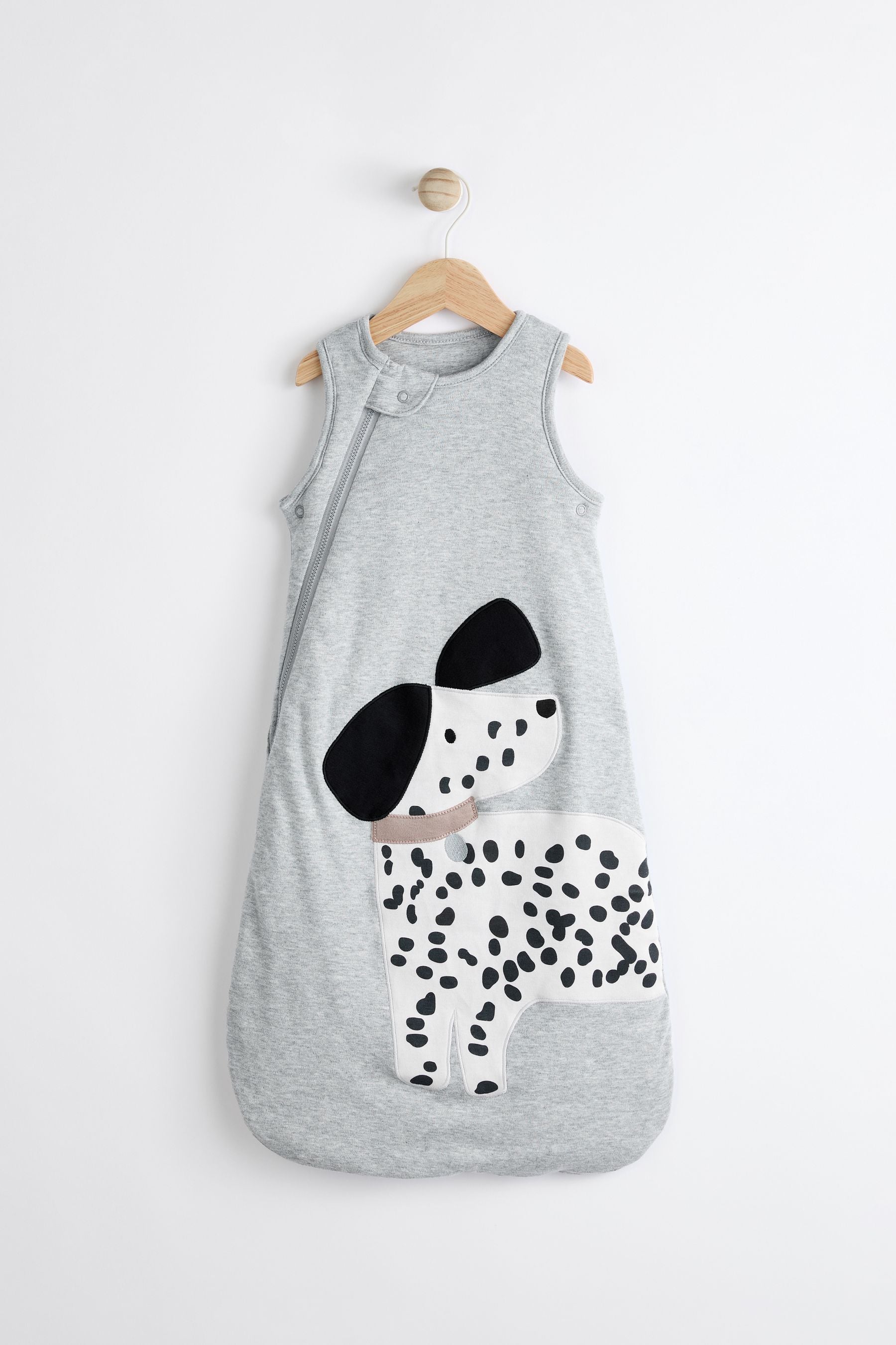 Grey Dalmatian Dog Baby 2.5 Tog 100% Cotton Sleep Bag