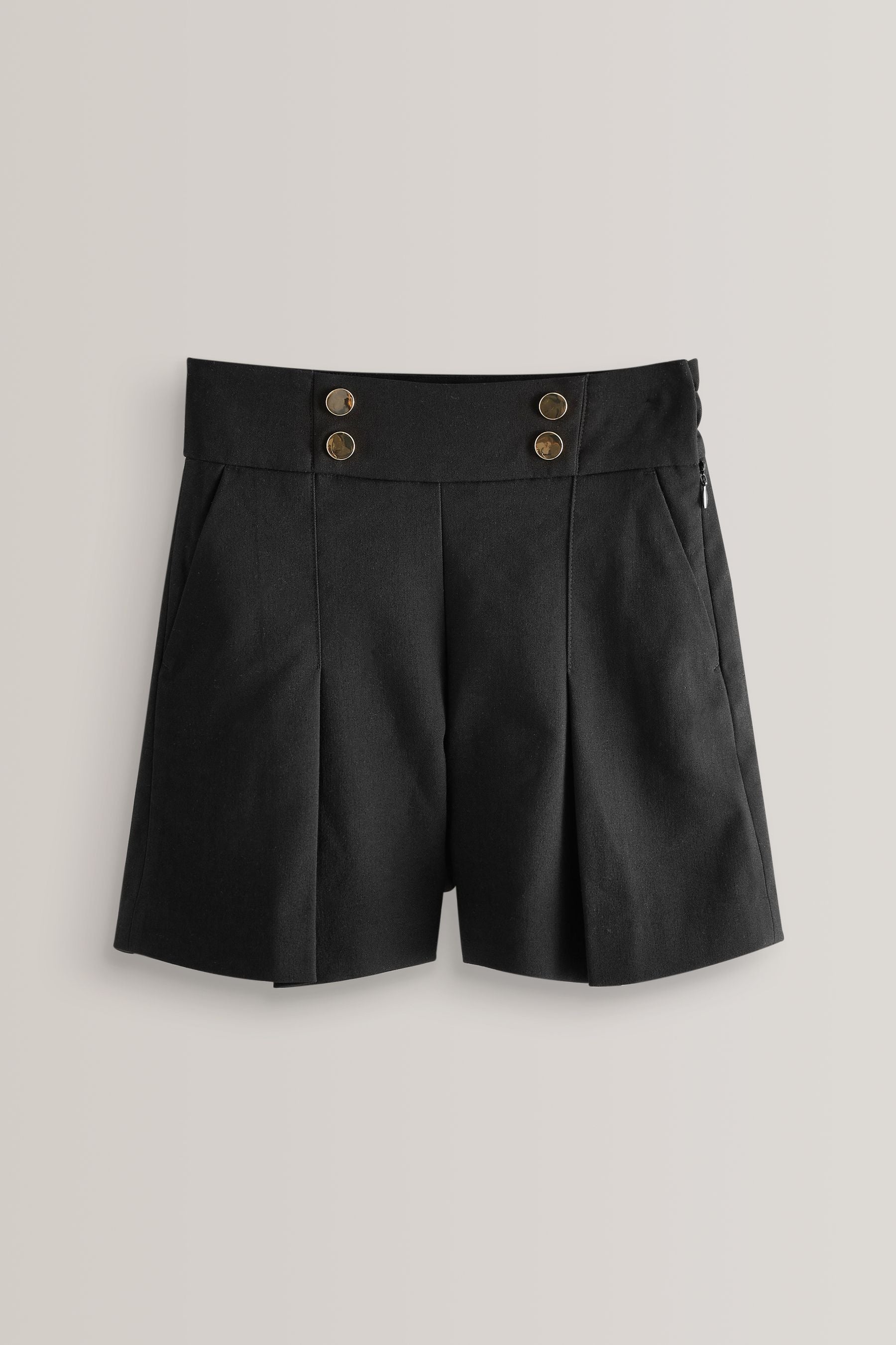 Black High Waisted School Shorts (3-16yrs)