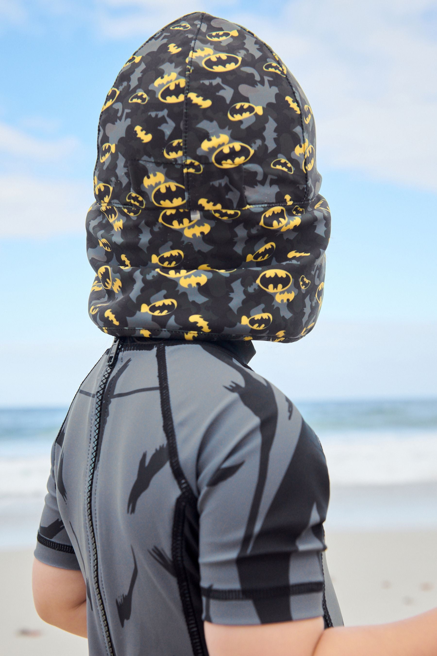 Batman Black Legionnaire Swim Hat (3mths-10yrs)