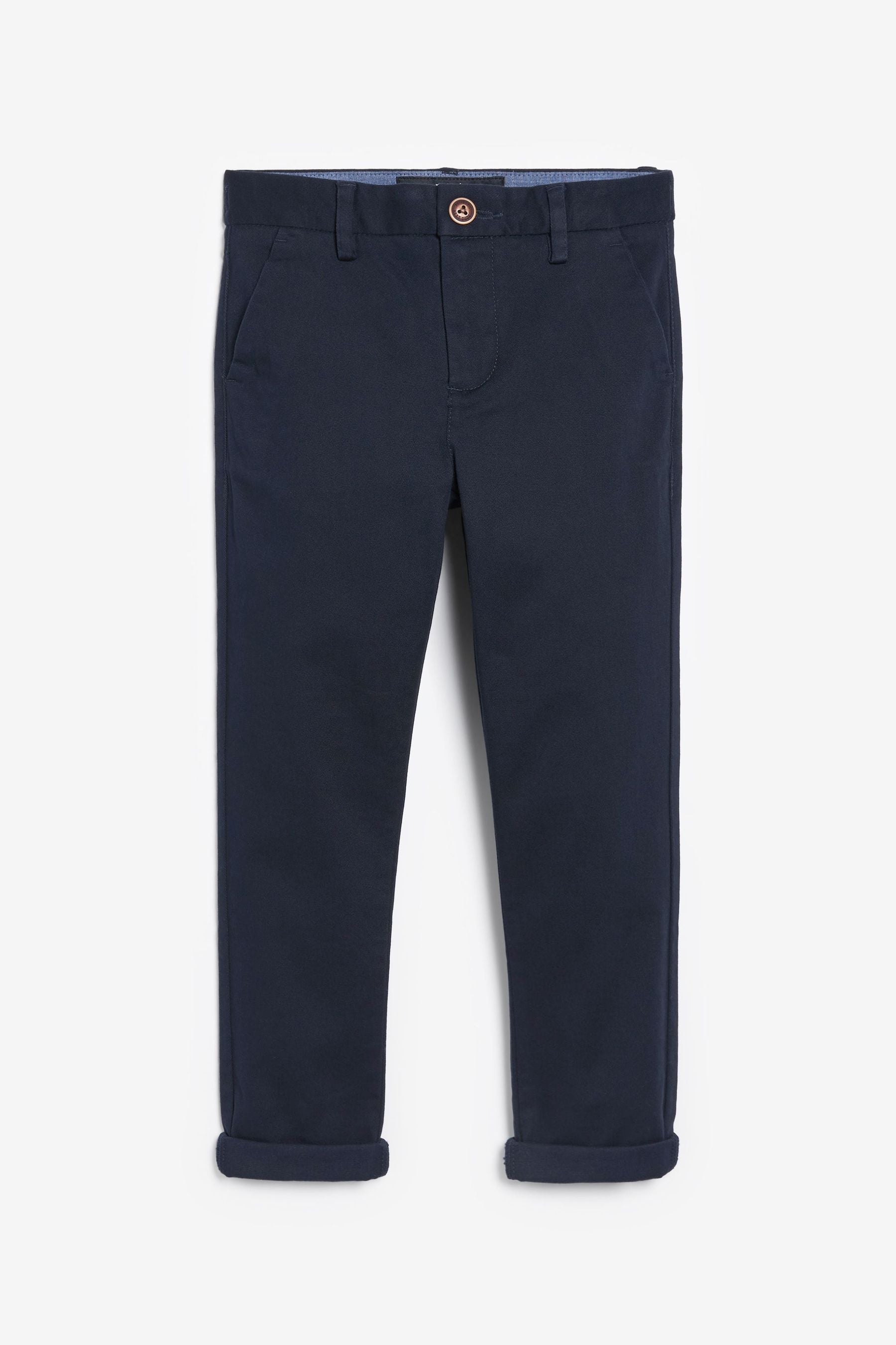 Navy Blue Stretch Chino Trousers (3-17yrs)