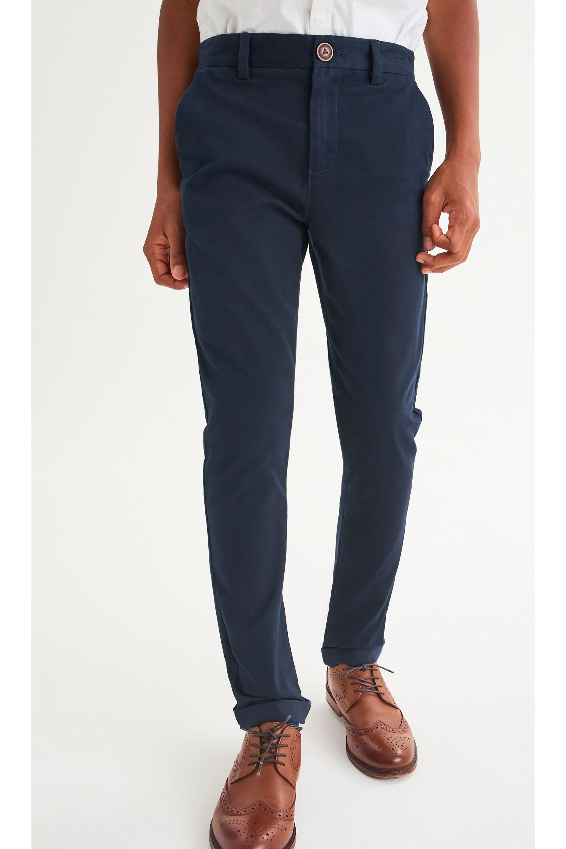 Navy Blue Stretch Chino Trousers (3-17yrs)