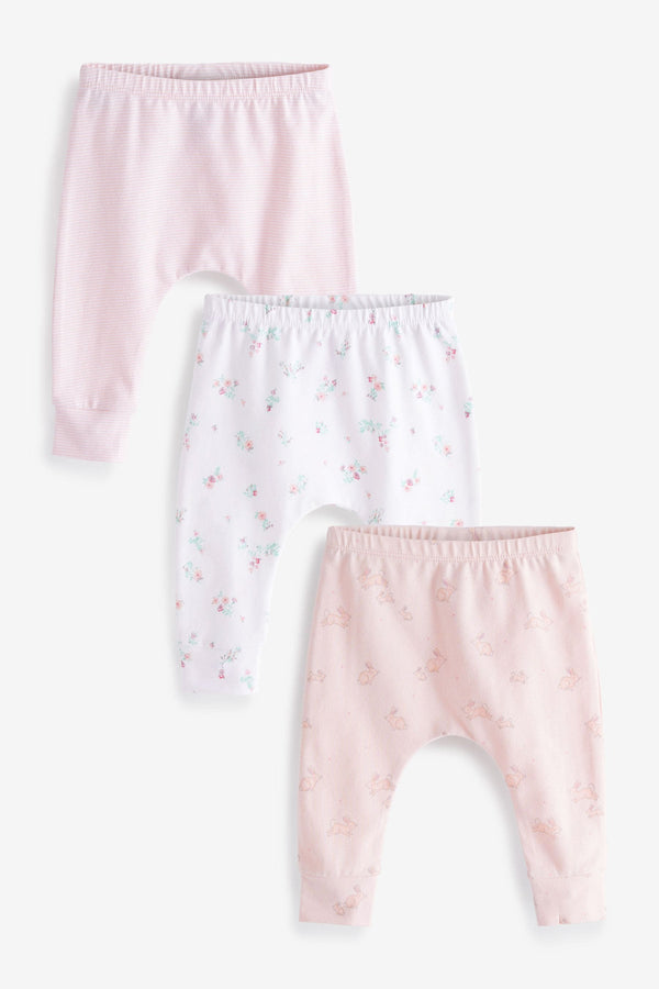 White/Pink Baby Leggings 3 Pack-<span style="color: #ff2a00;">Fawry</span>