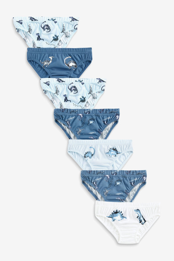 Blue Dino 7 Pack Briefs (1.5-16yrs)