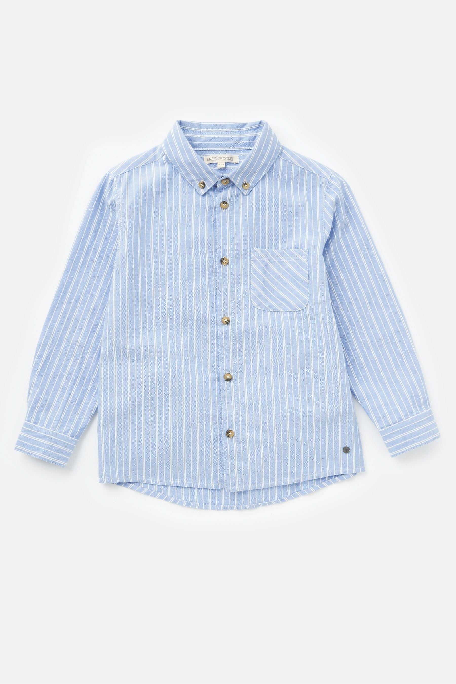 Angel & Rocket Blue Marco Pinstripe Pocket Shirt