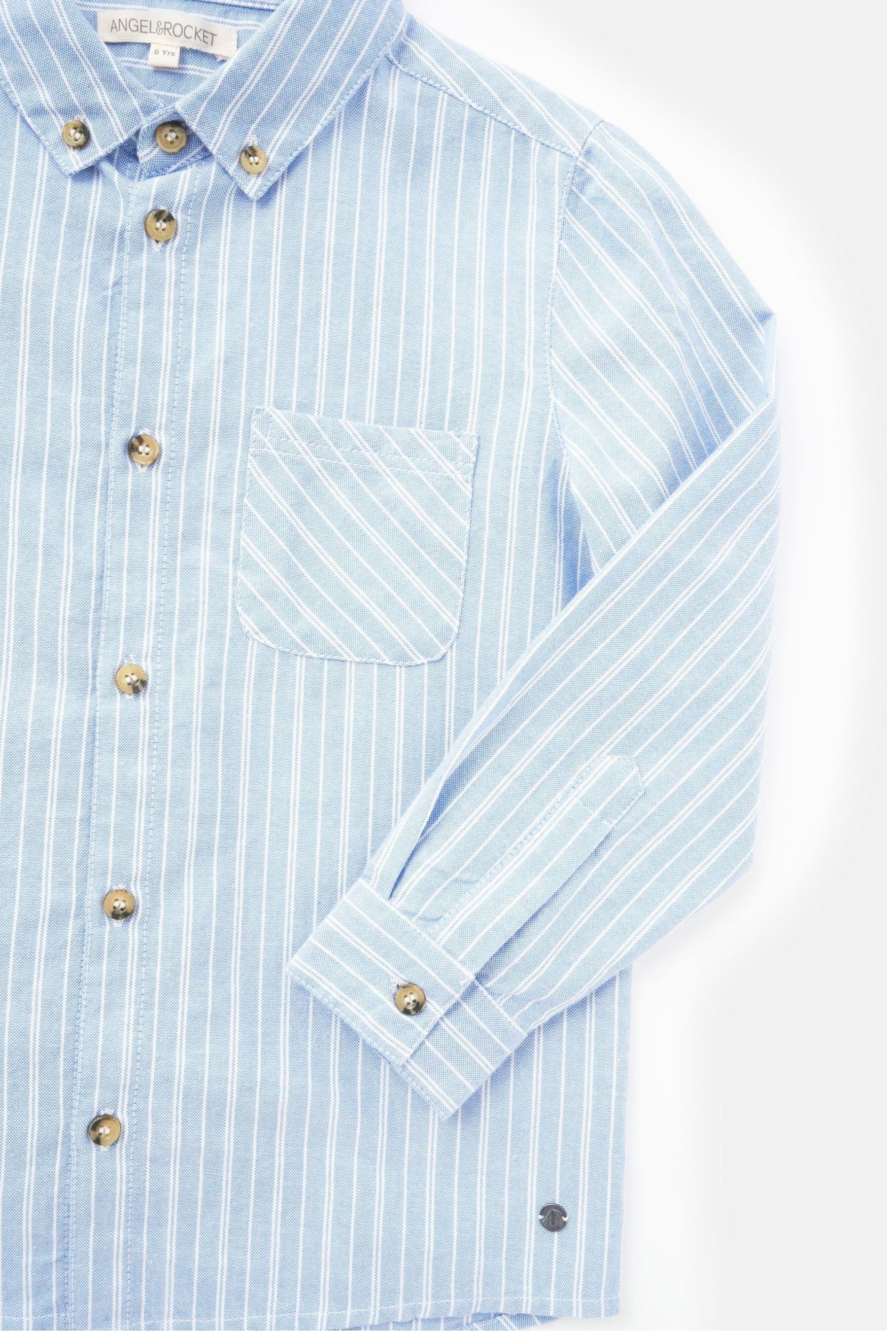 Angel & Rocket Blue Marco Pinstripe Pocket Shirt