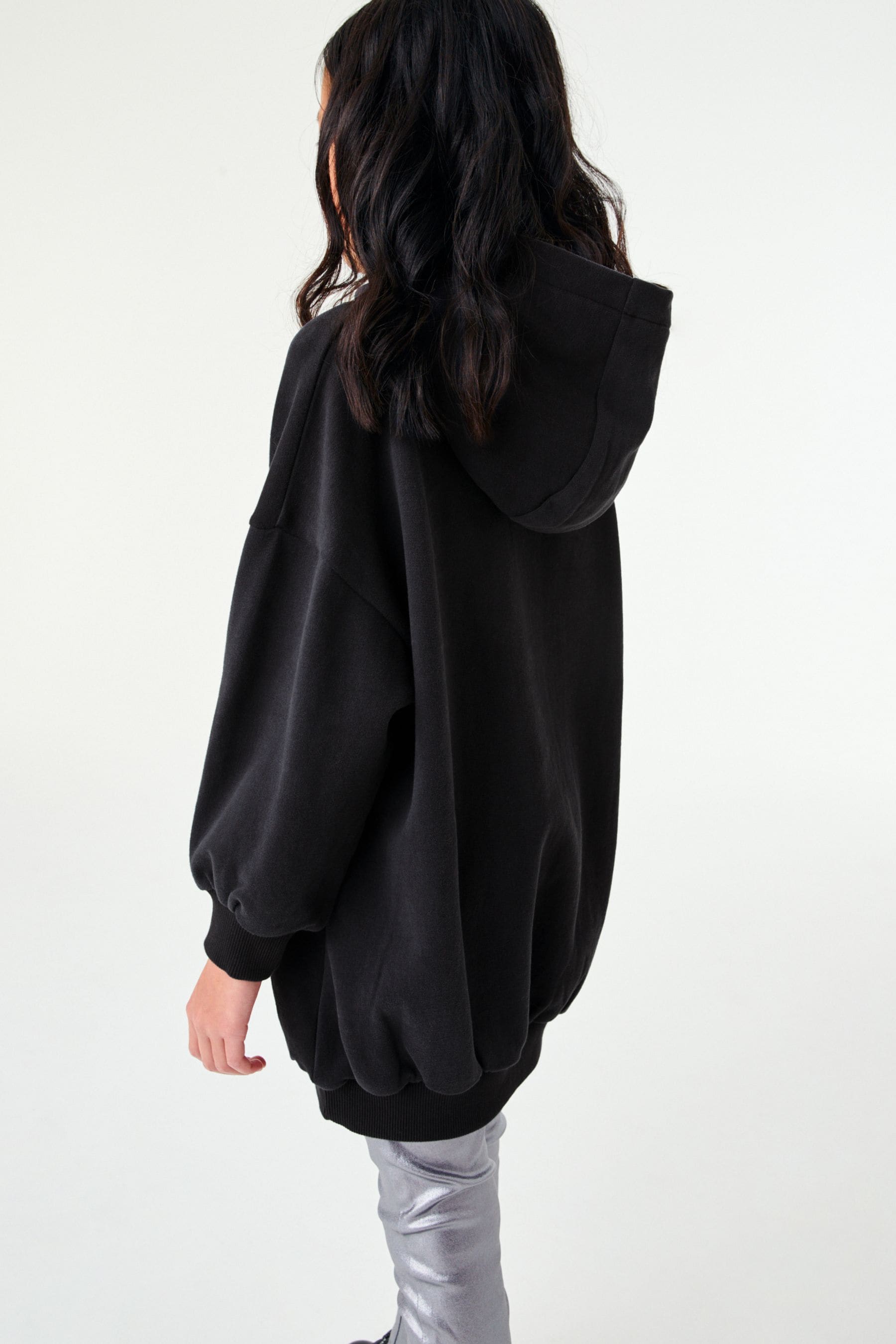 Black Longline Hoodie (3-16yrs)