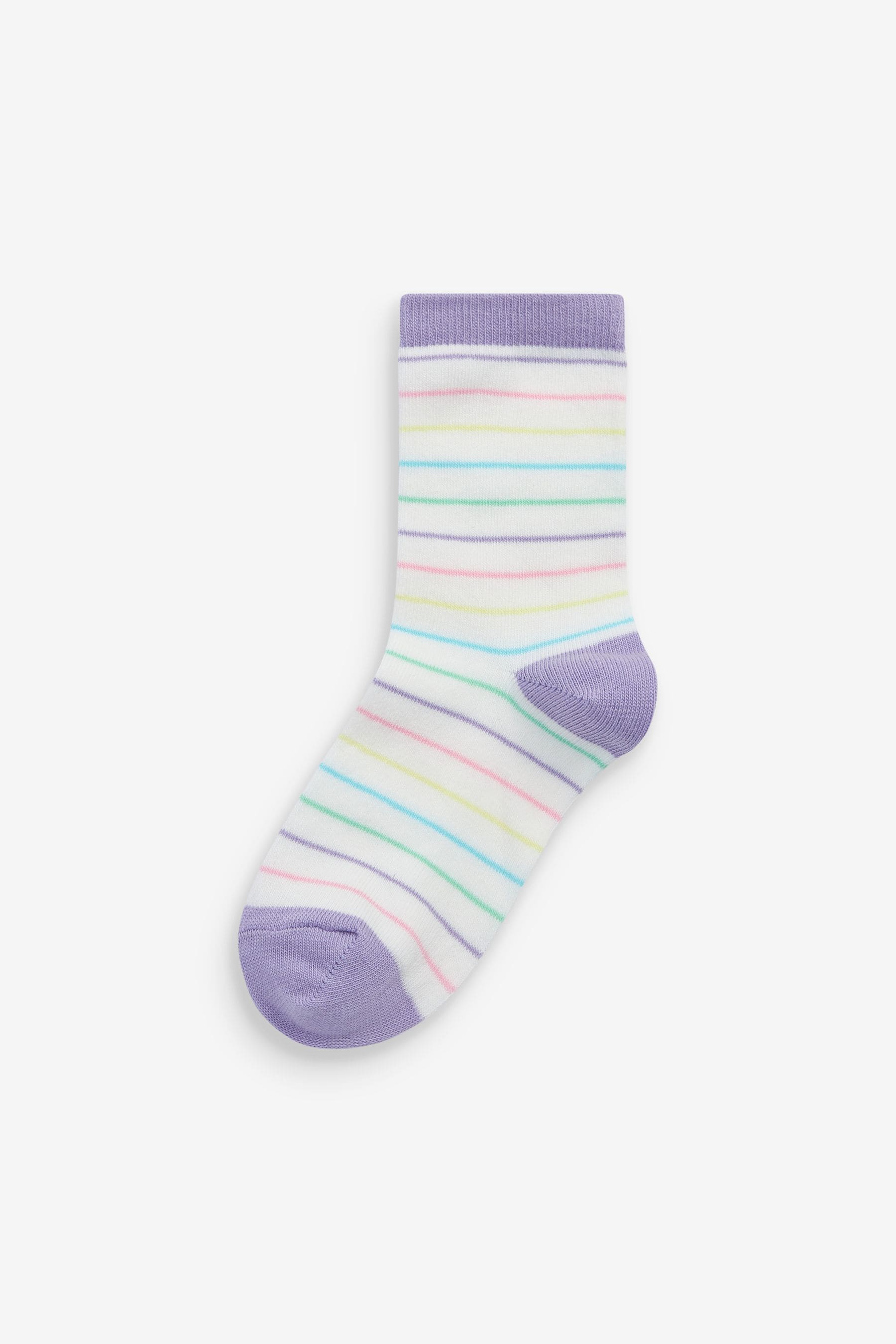 Colourful 7 Pack Cotton Rich Spot Stripe Ankle Socks