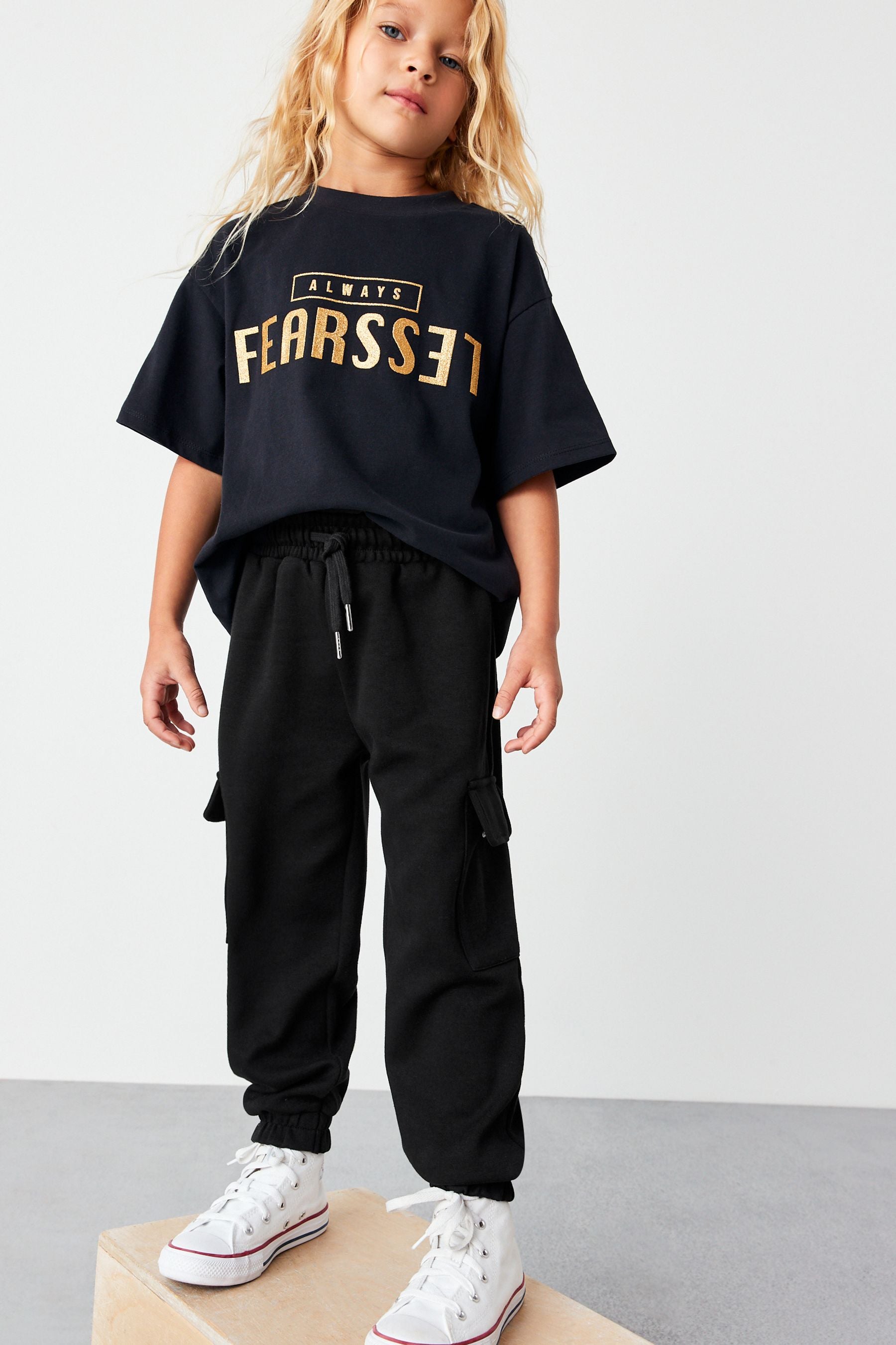 Black Joggers Cargo Utility Joggers (3-16yrs)