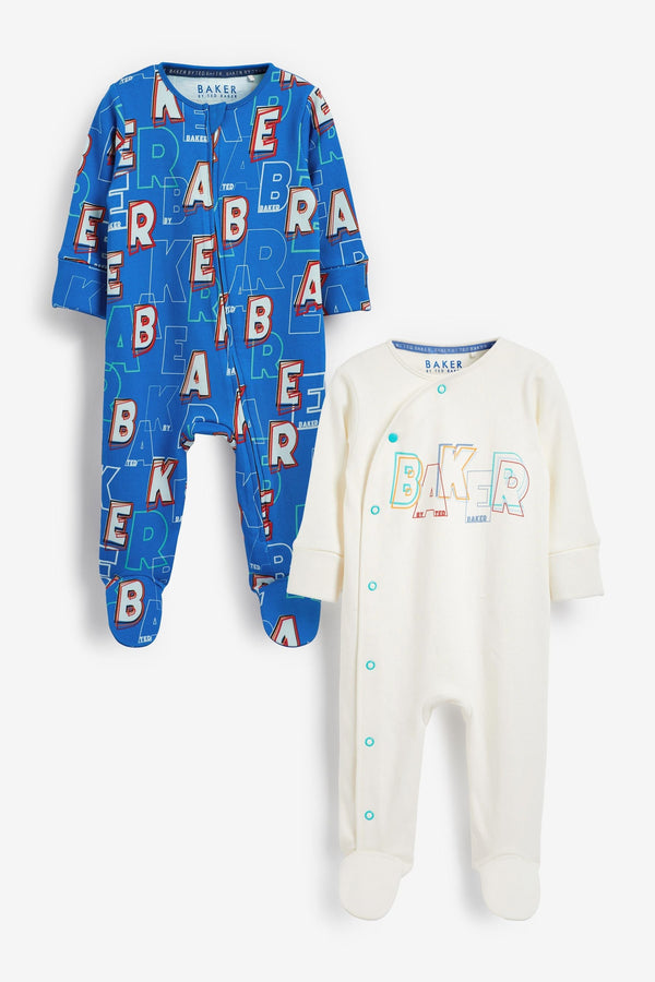 Baker by Ted Baker Newborn Boys Sleepsuit 2 Pack