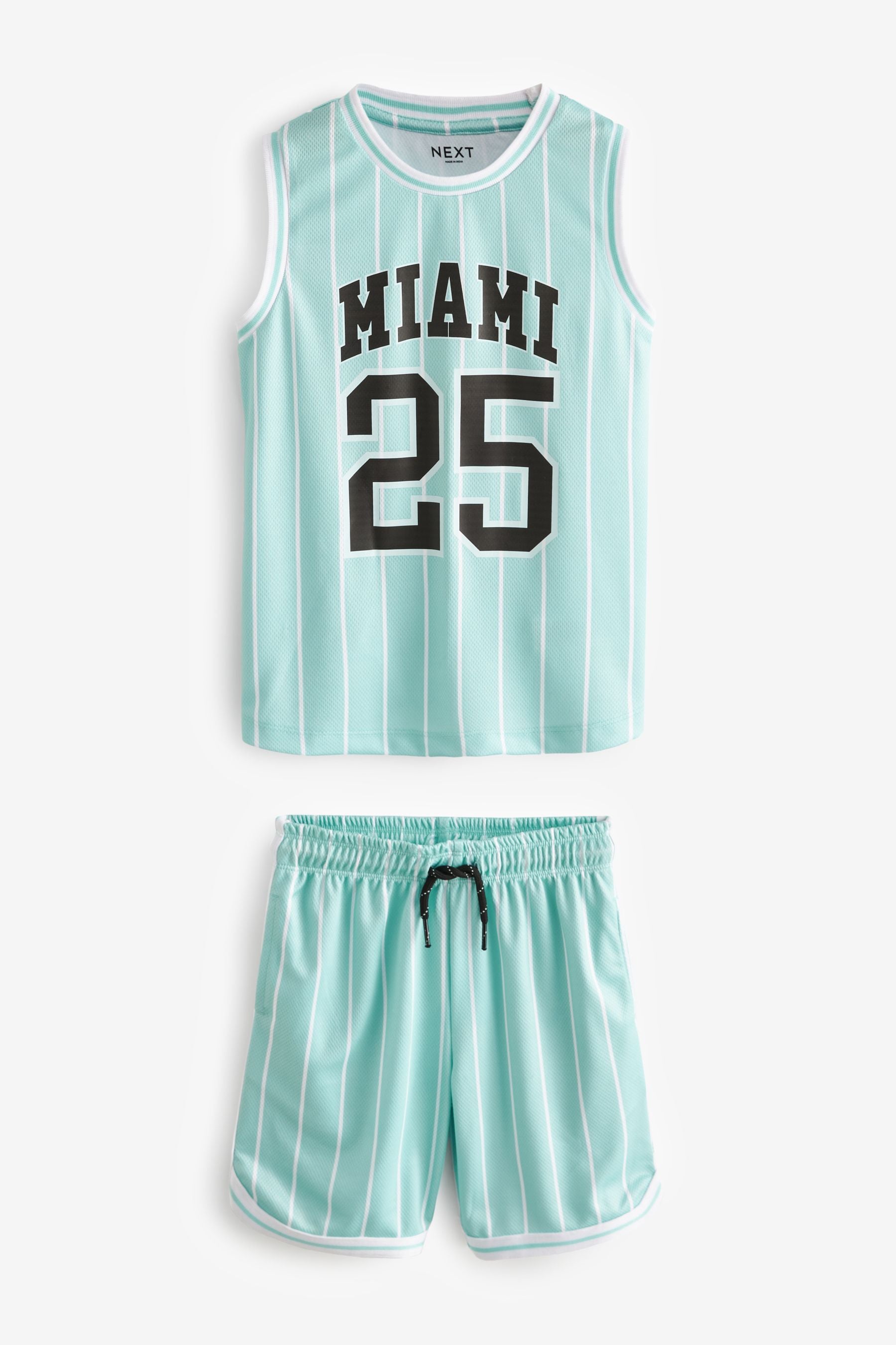 Mint Green Miami Mesh Vest and Shorts Set (3-16yrs)