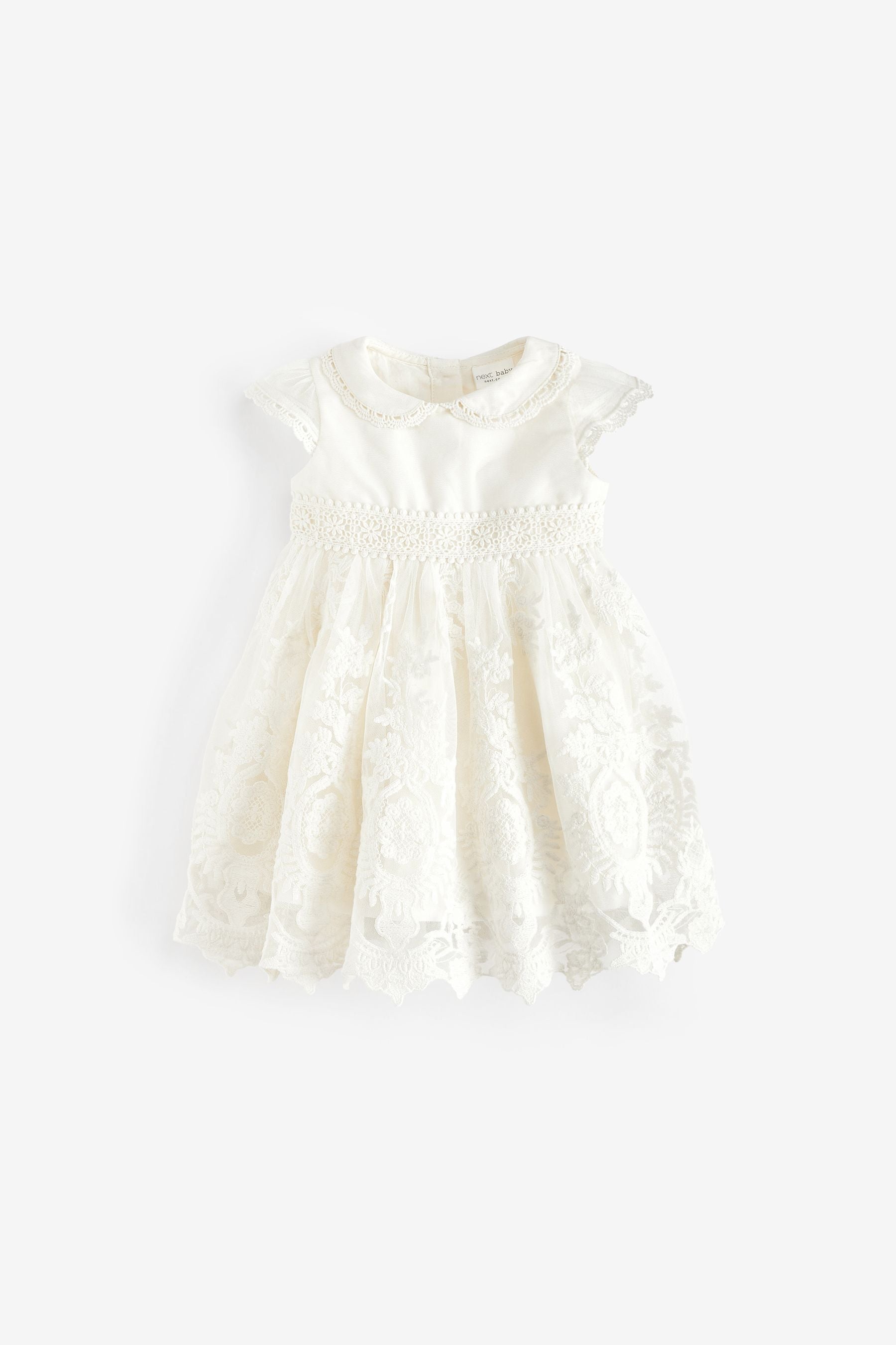 White Short Length Baby Christening Dress (0mths-2yrs)