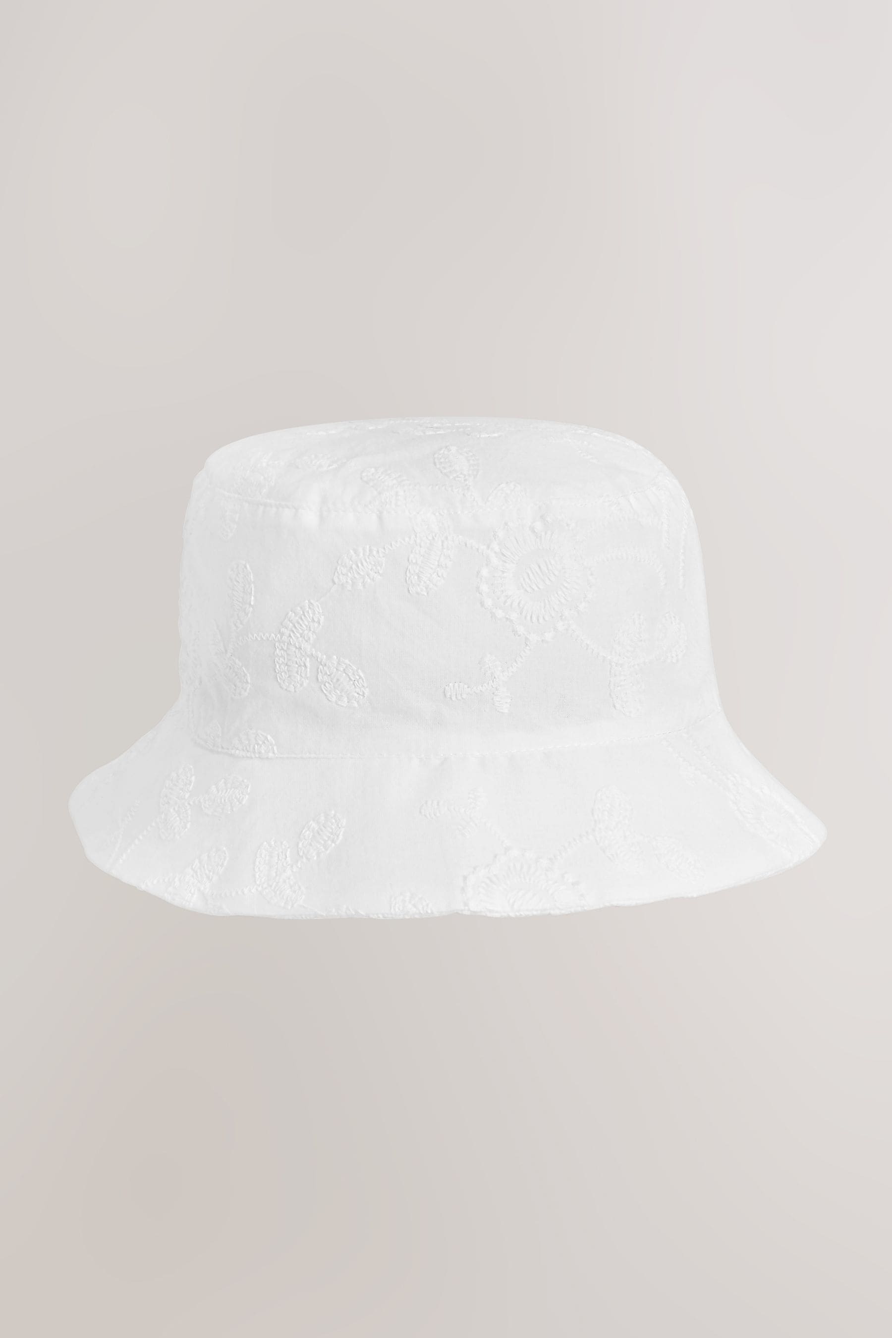 White Broderie Bucket Hat (3mths-10yrs)