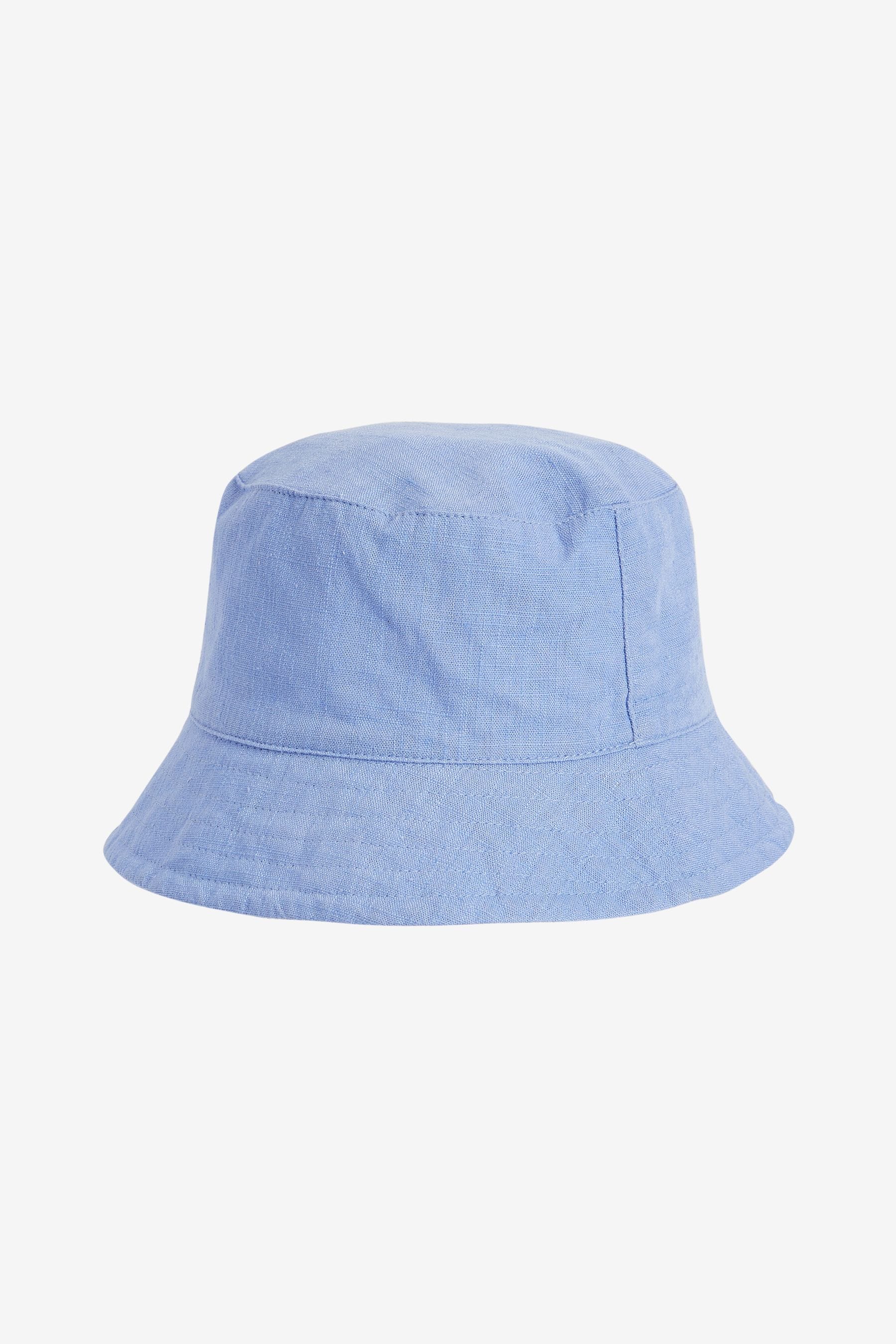 Blue Linen Rich Bucket Hat (3mths-16yrs)