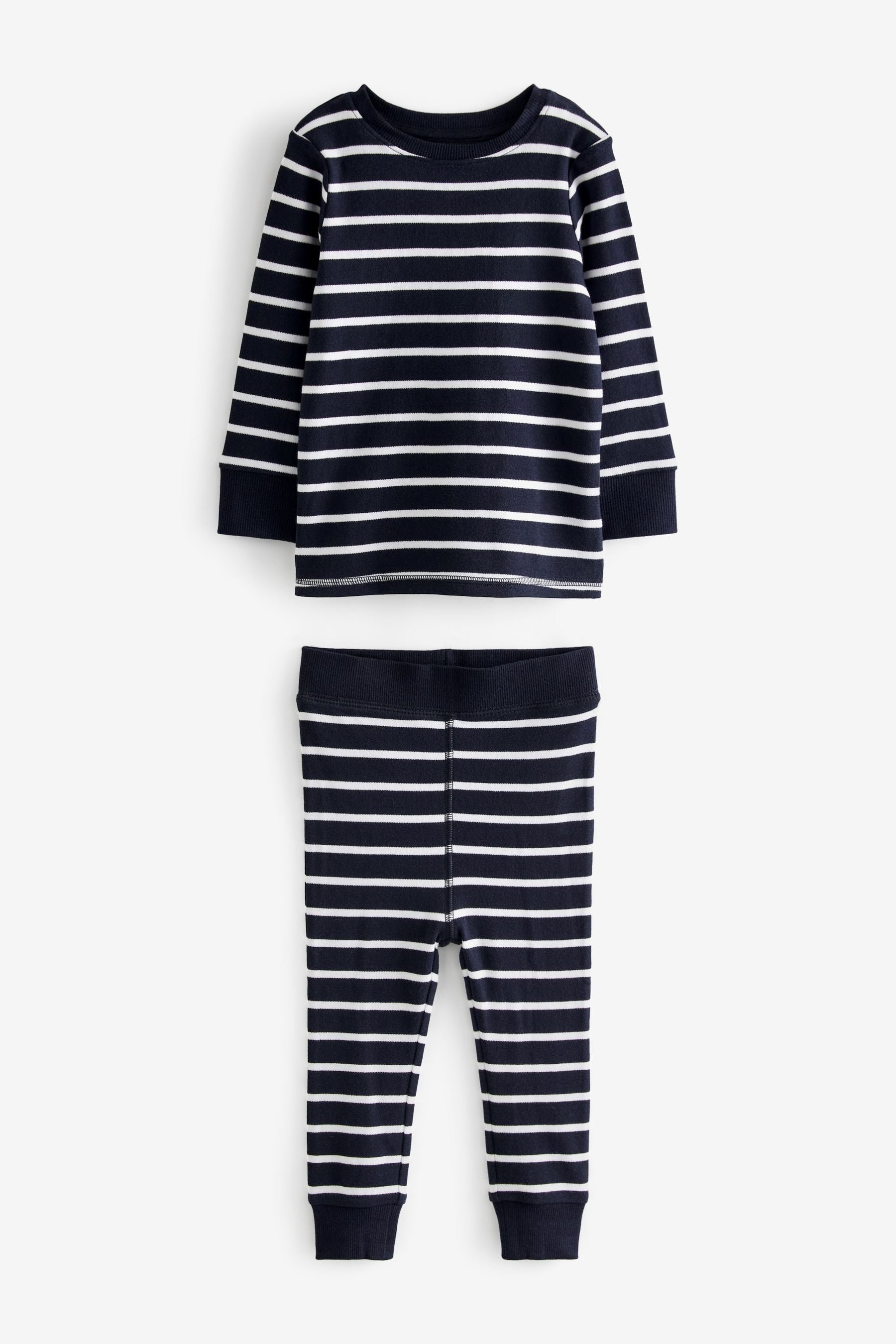 Navy Blue/White Star 3 Pack Snuggle Long Sleeve Pyjamas (9mths-10yrs)