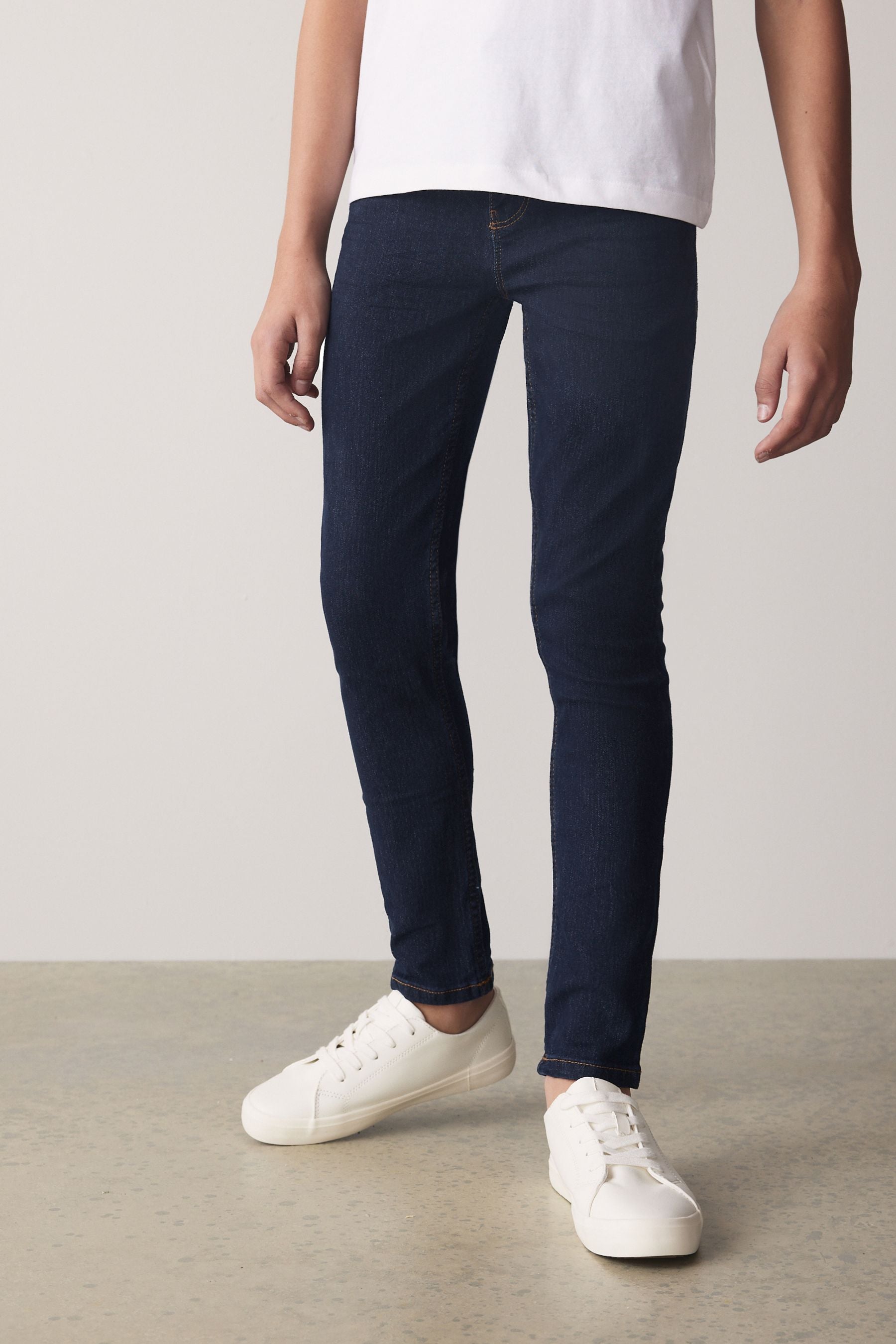 Blue Dark Super Skinny Fit Stretch Jeans (3-17yrs)