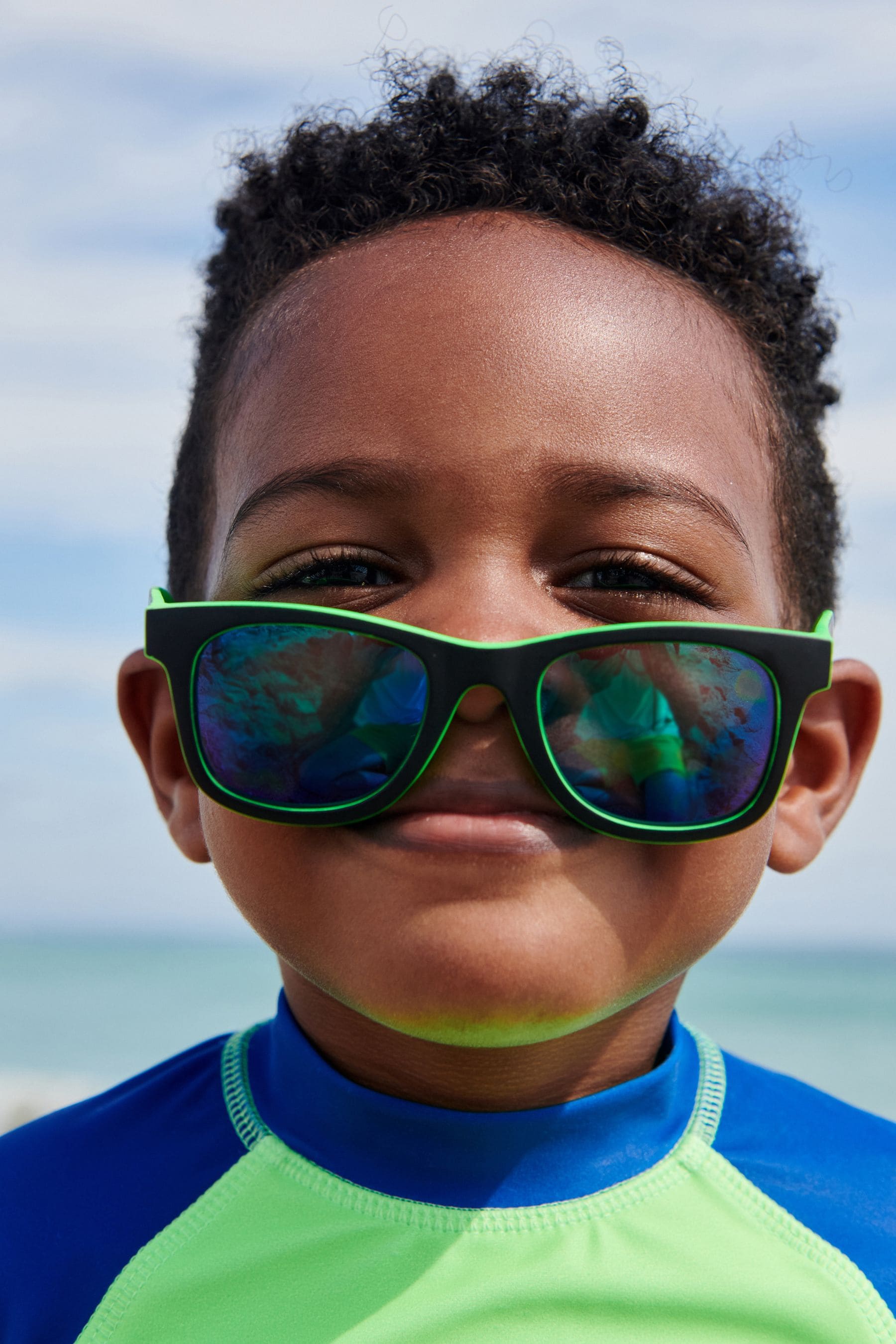 Lime Green/ Black Preppy Style Sunglasses