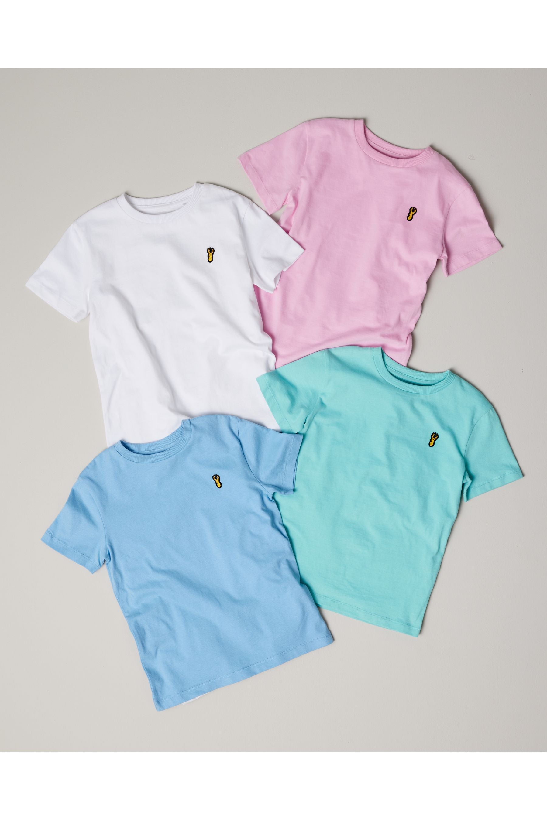 Pastels 100% Cotton Short Sleeve Stag Embroidered T-Shirts 4 Pack (3-16yrs)