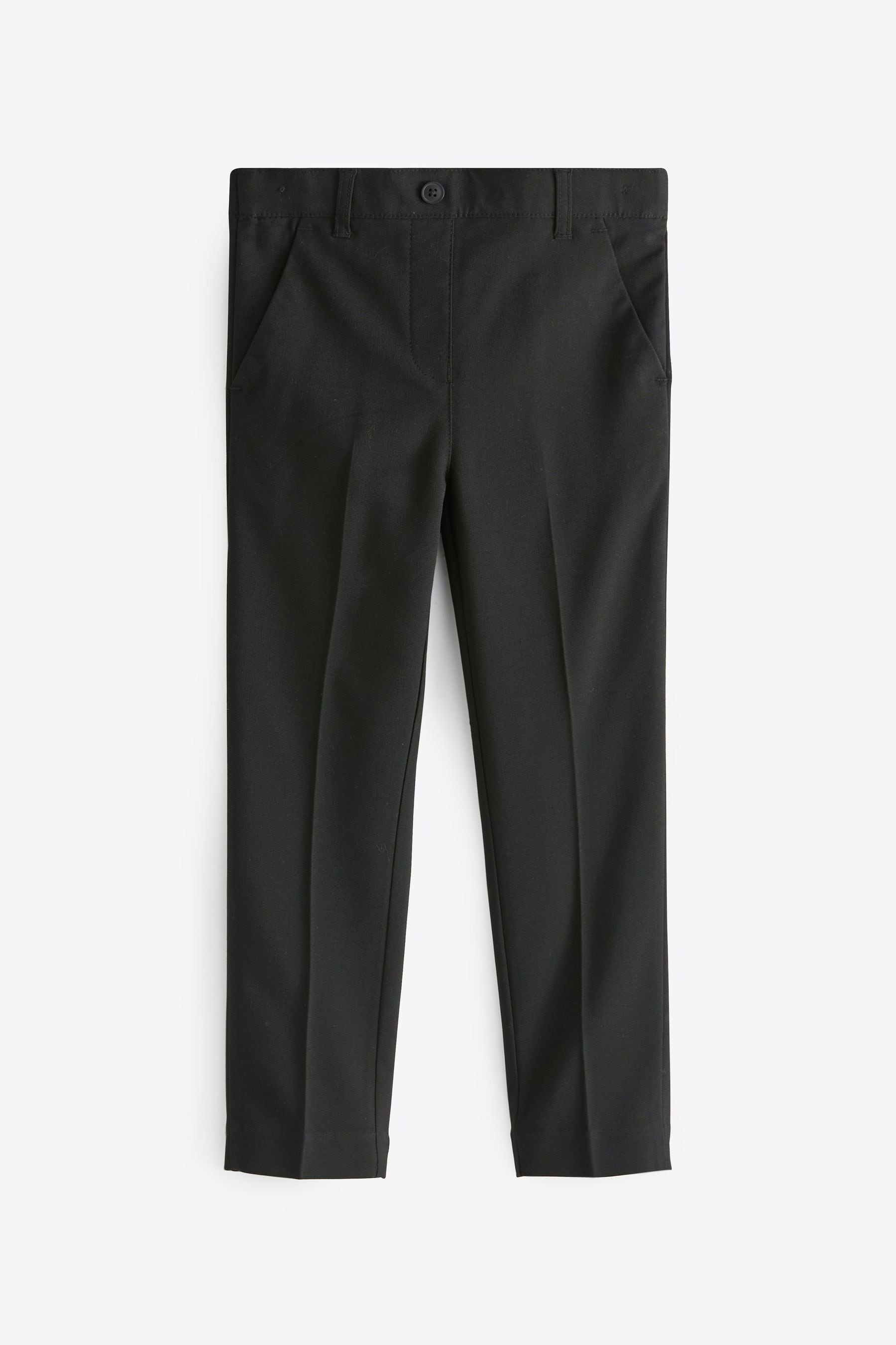 Black Pull-On Waist Plain Front School Trousers (3-17yrs)