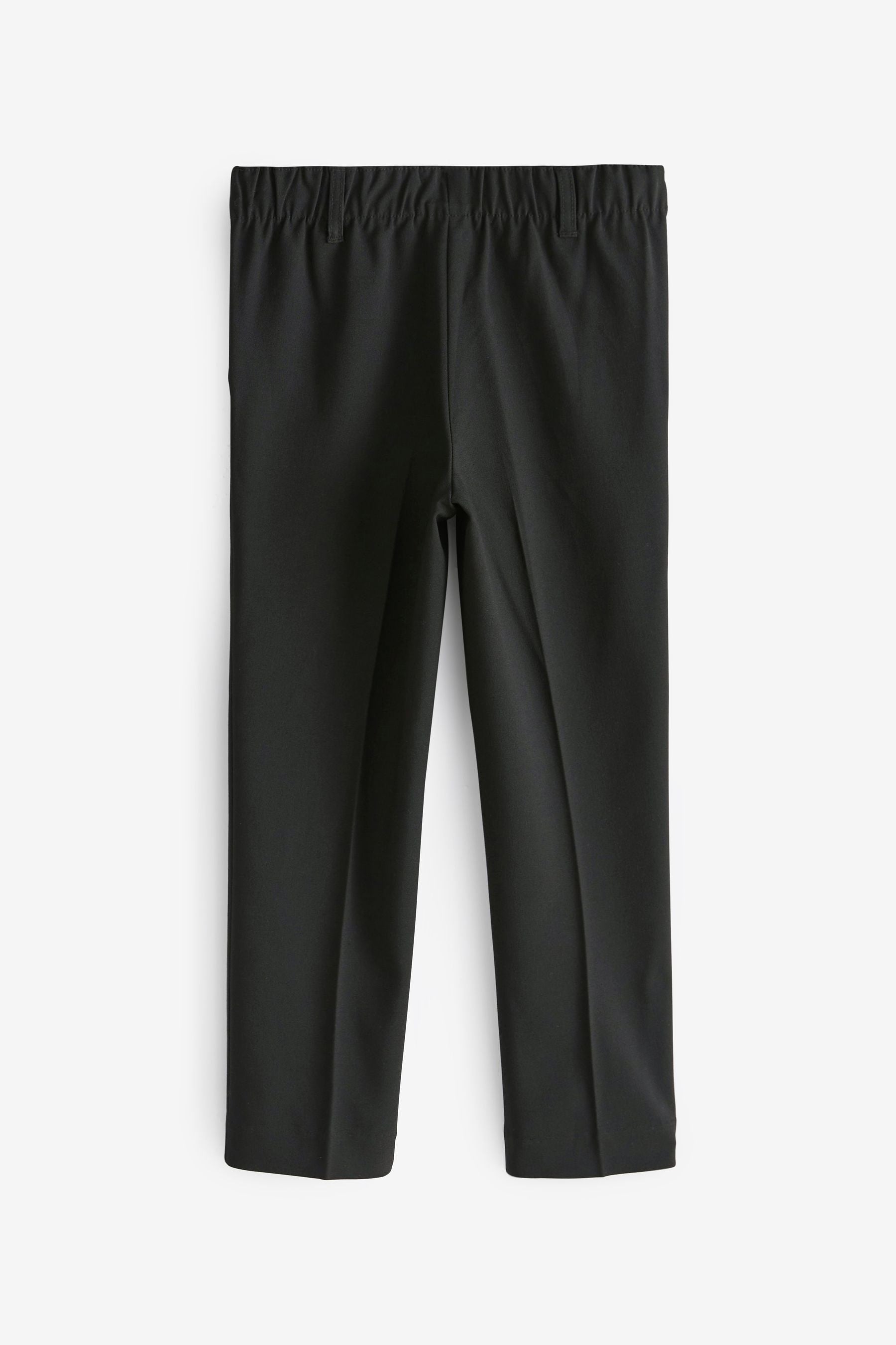 Black Pull-On Waist Plain Front School Trousers (3-17yrs)