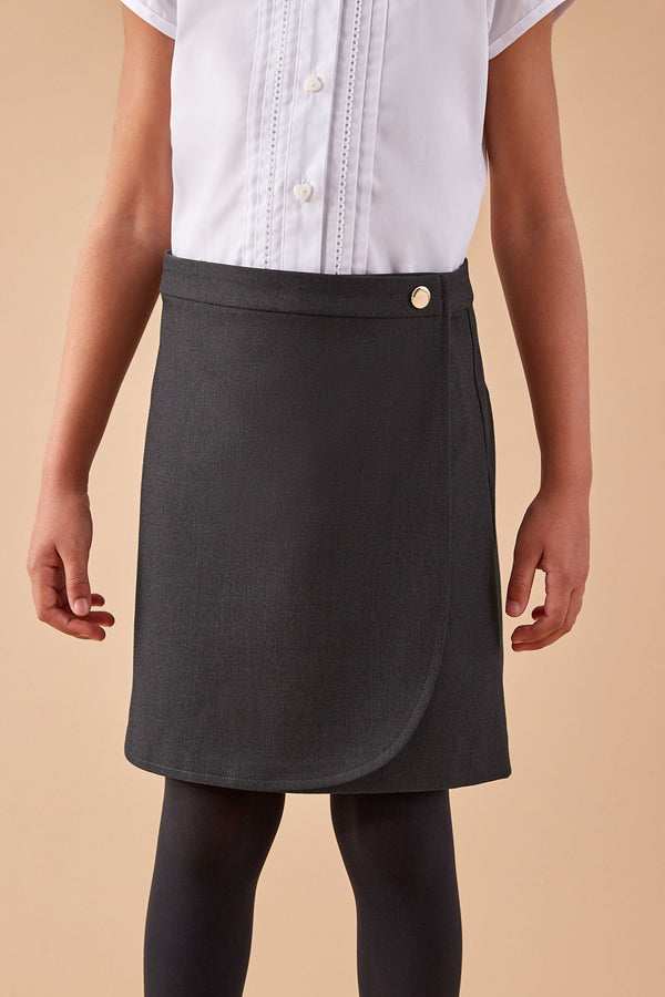 Grey Petal Wrap Skirt (3-16yrs)