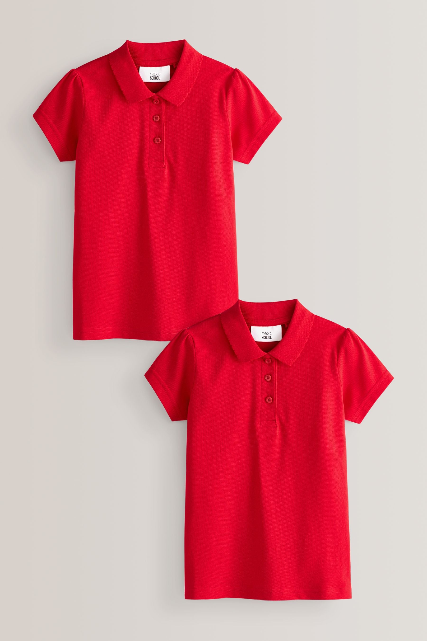 Red Regular Fit 100% Cotton Short Sleeve Polo Shirts 2 Pack (3-16yrs)