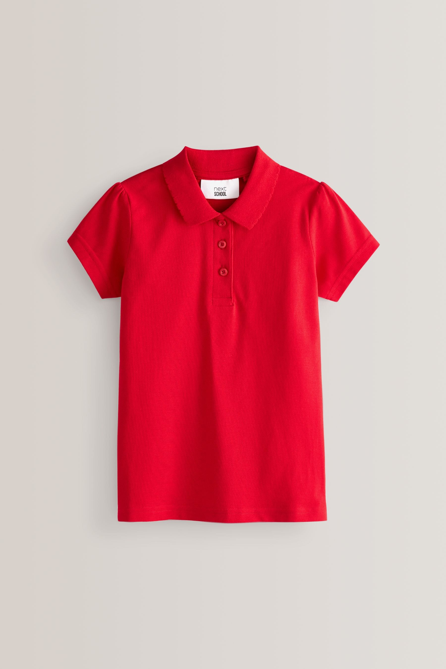 Red Regular Fit 100% Cotton Short Sleeve Polo Shirts 2 Pack (3-16yrs)