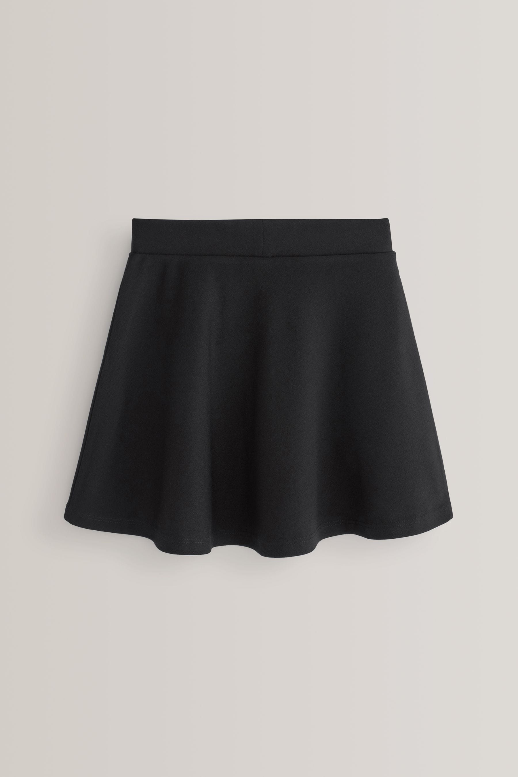 Black 2 Pack Jersey Stretch Pull-On Waist School Skater Skirts (3-17yrs)