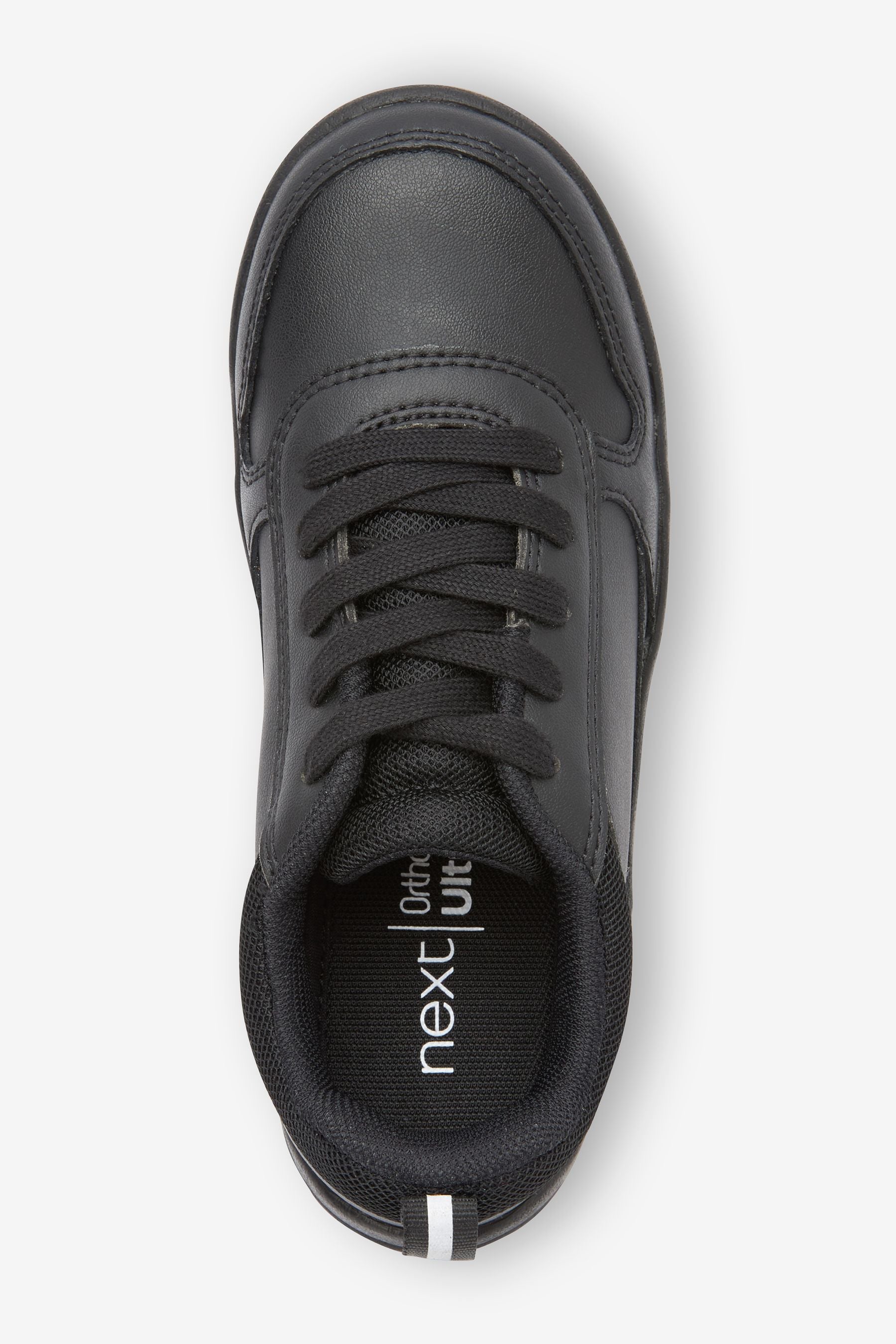 Black Wide Fit (G) Lace-Up School Trainers