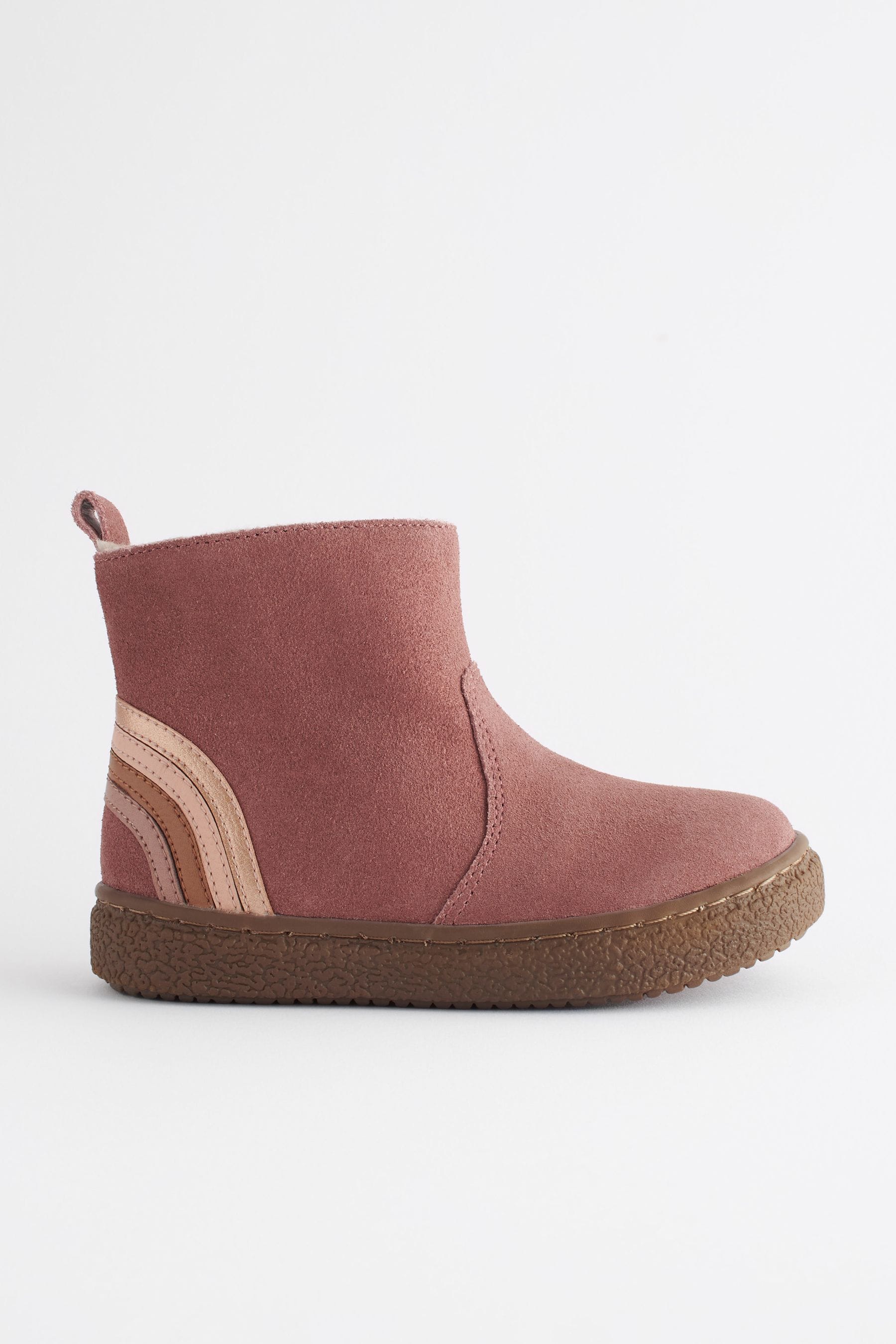 Pink Wide Fit (G) Suede Chelsea Boots