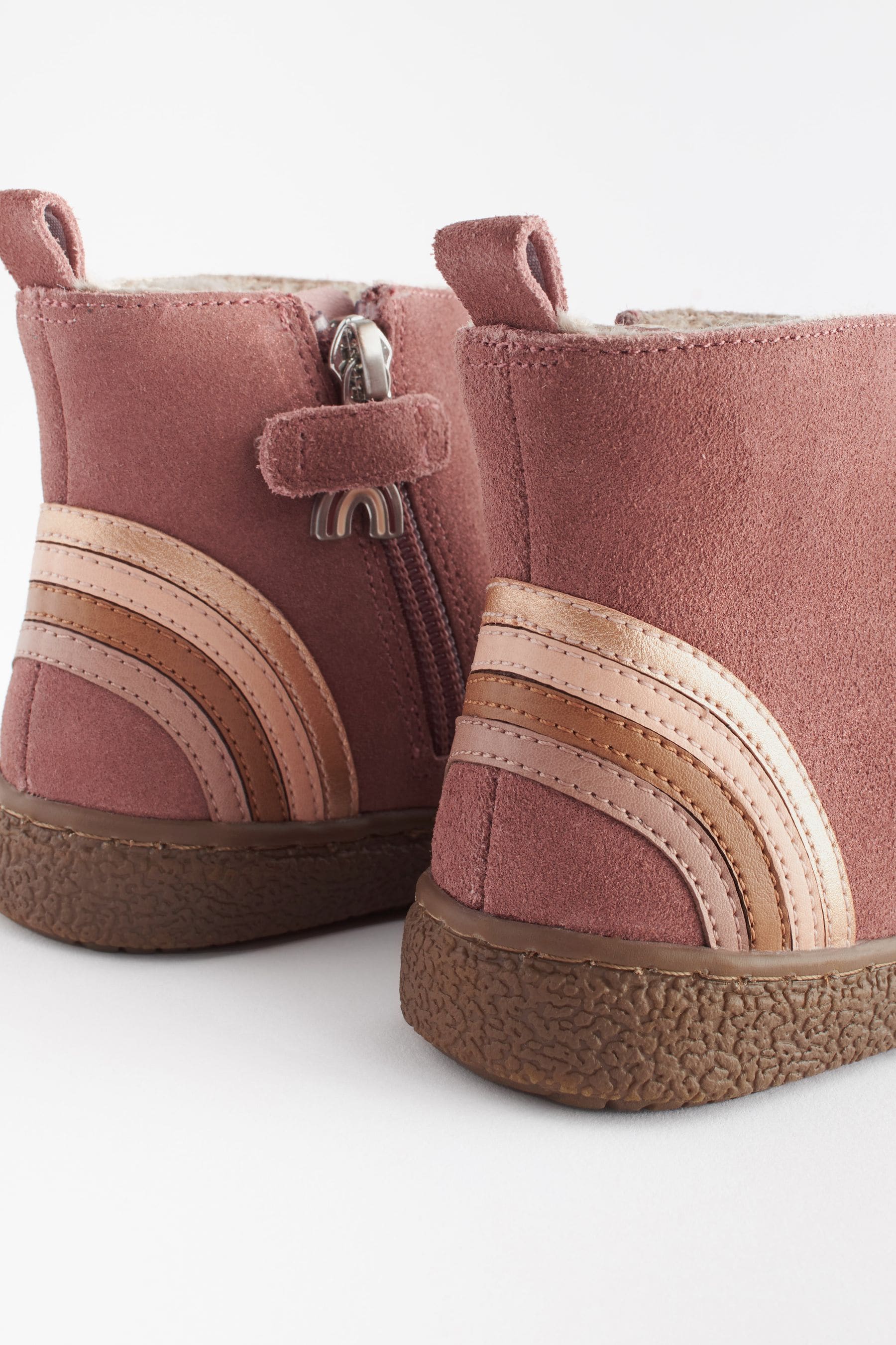 Pink Wide Fit (G) Suede Chelsea Boots