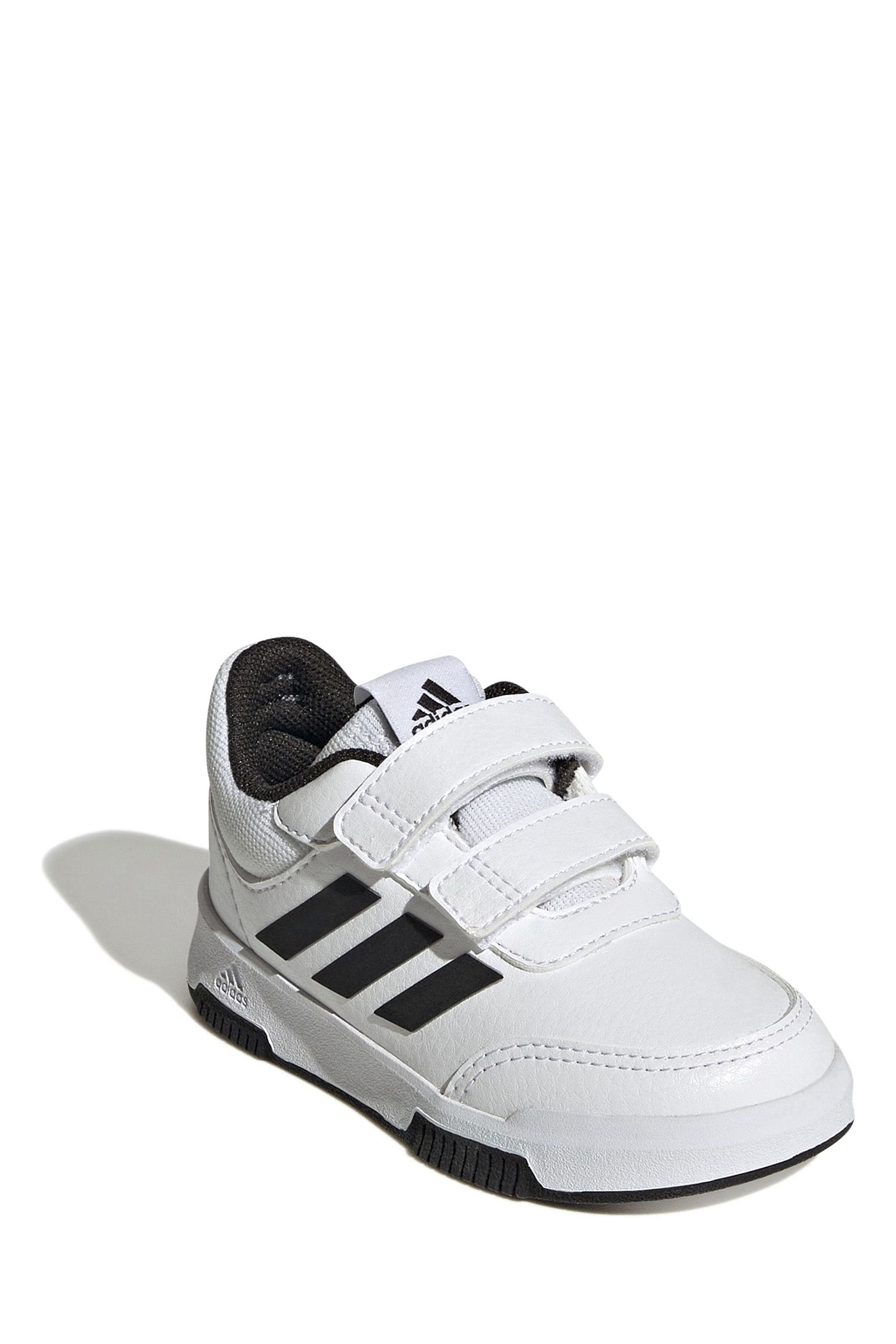 White/Black adidas Tensaur Hook and Loop Shoes