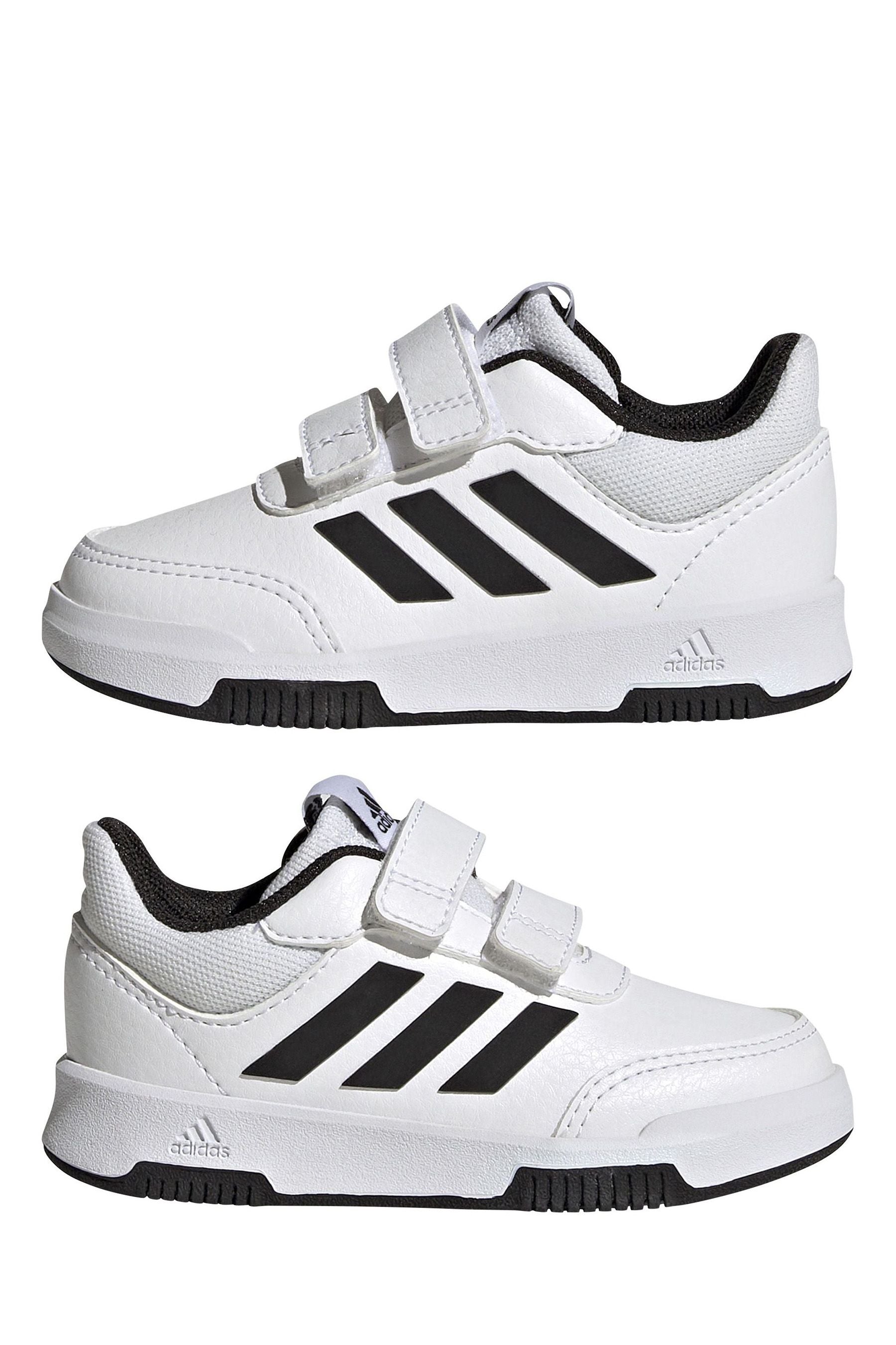 White/Black adidas Tensaur Hook and Loop Shoes