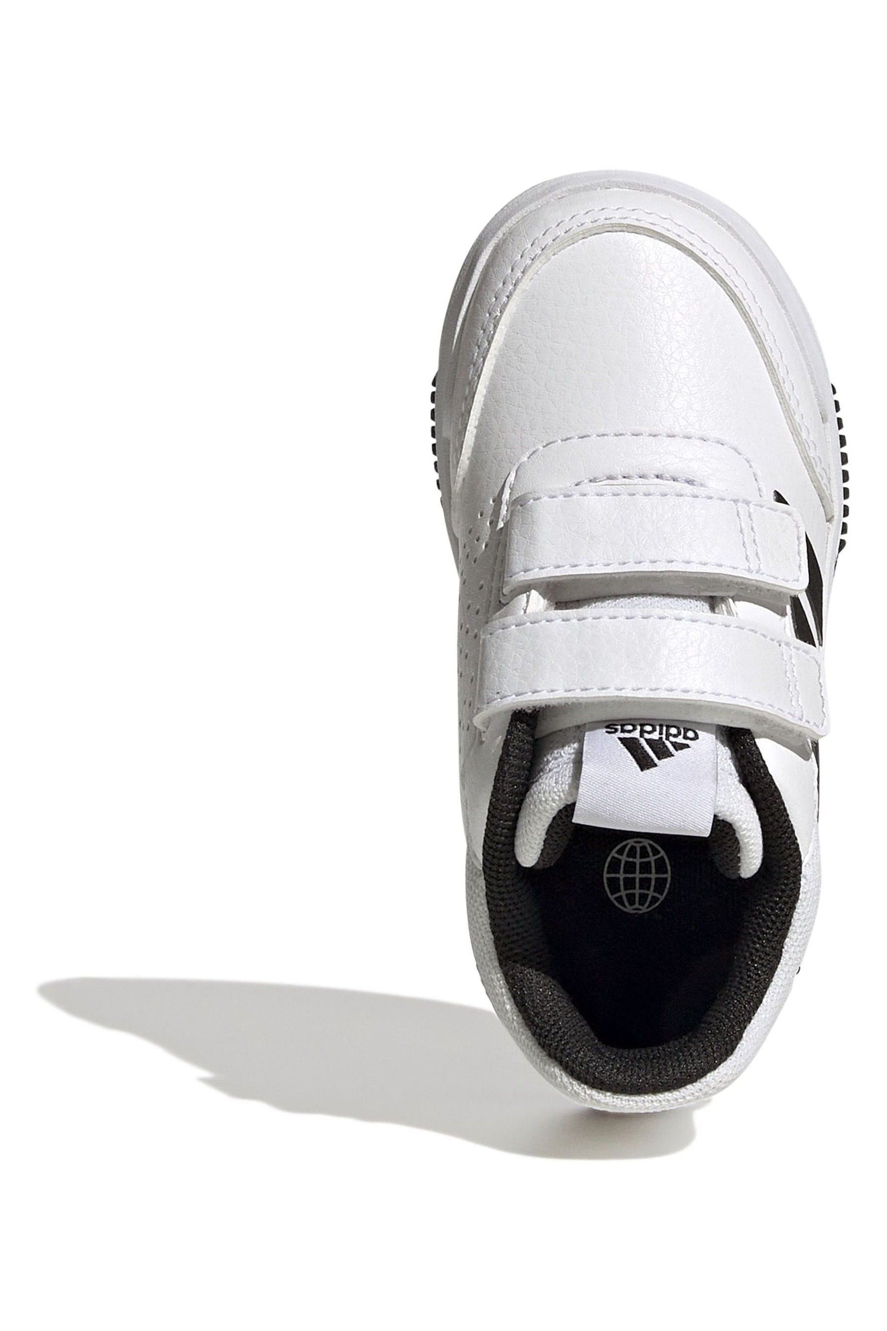 White/Black adidas Tensaur Hook and Loop Shoes