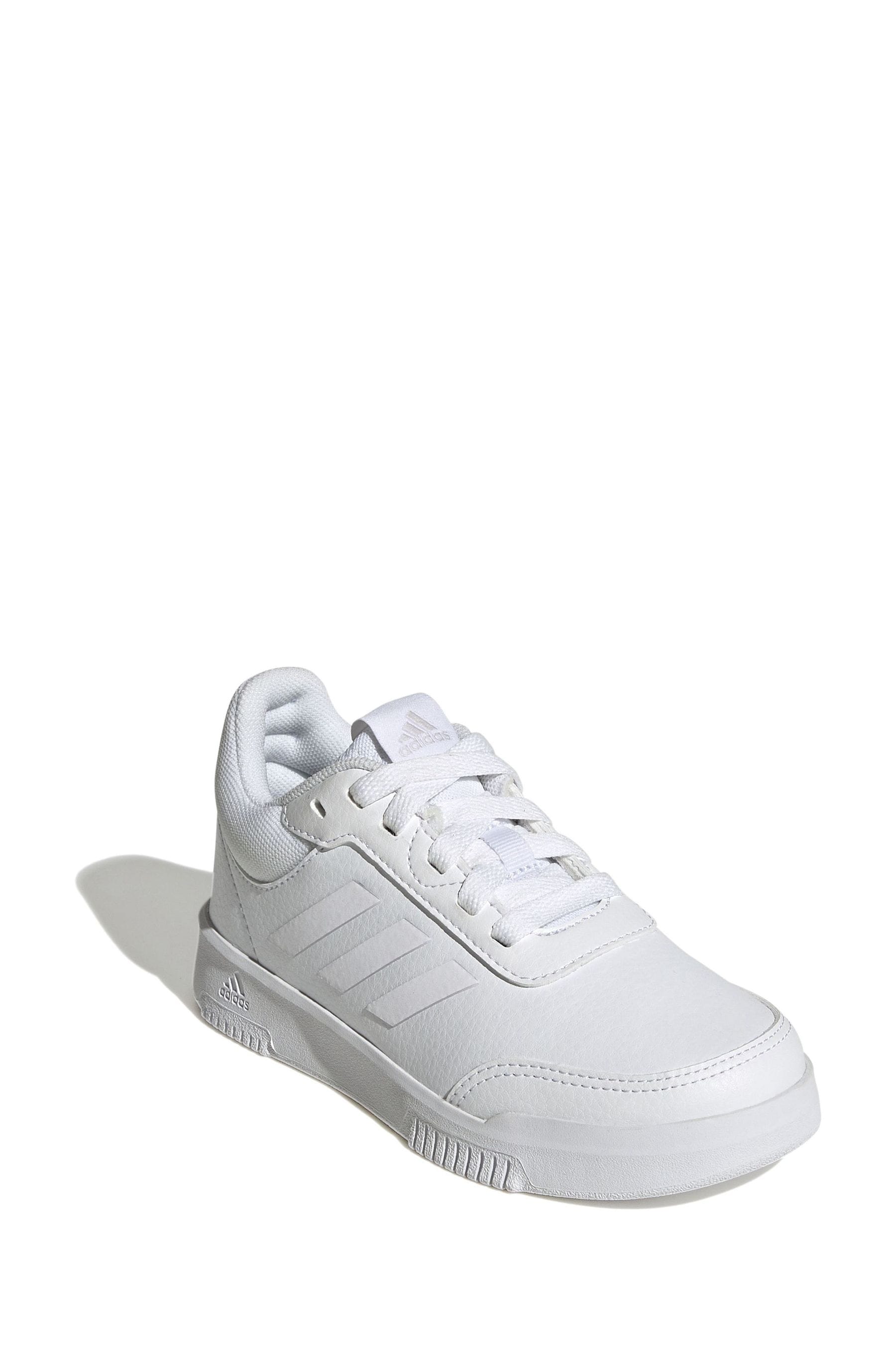 adidas White Tensaur Sport Lace Up Trainers