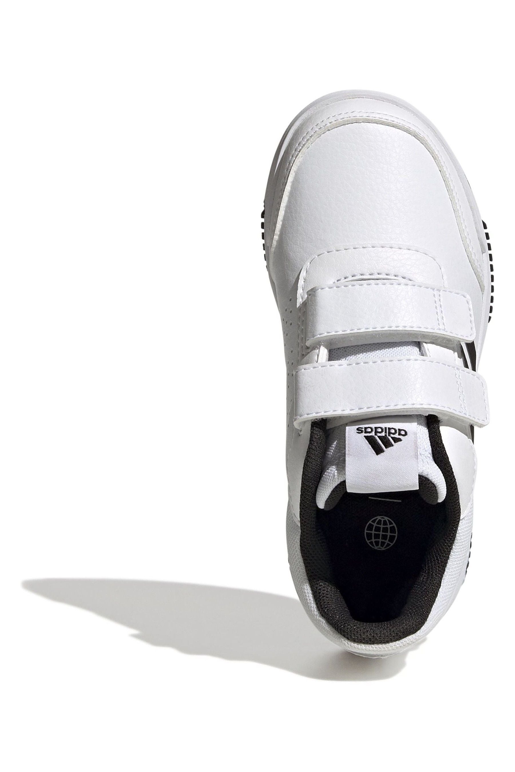 White/Black adidas Tensaur Hook and Loop Shoes