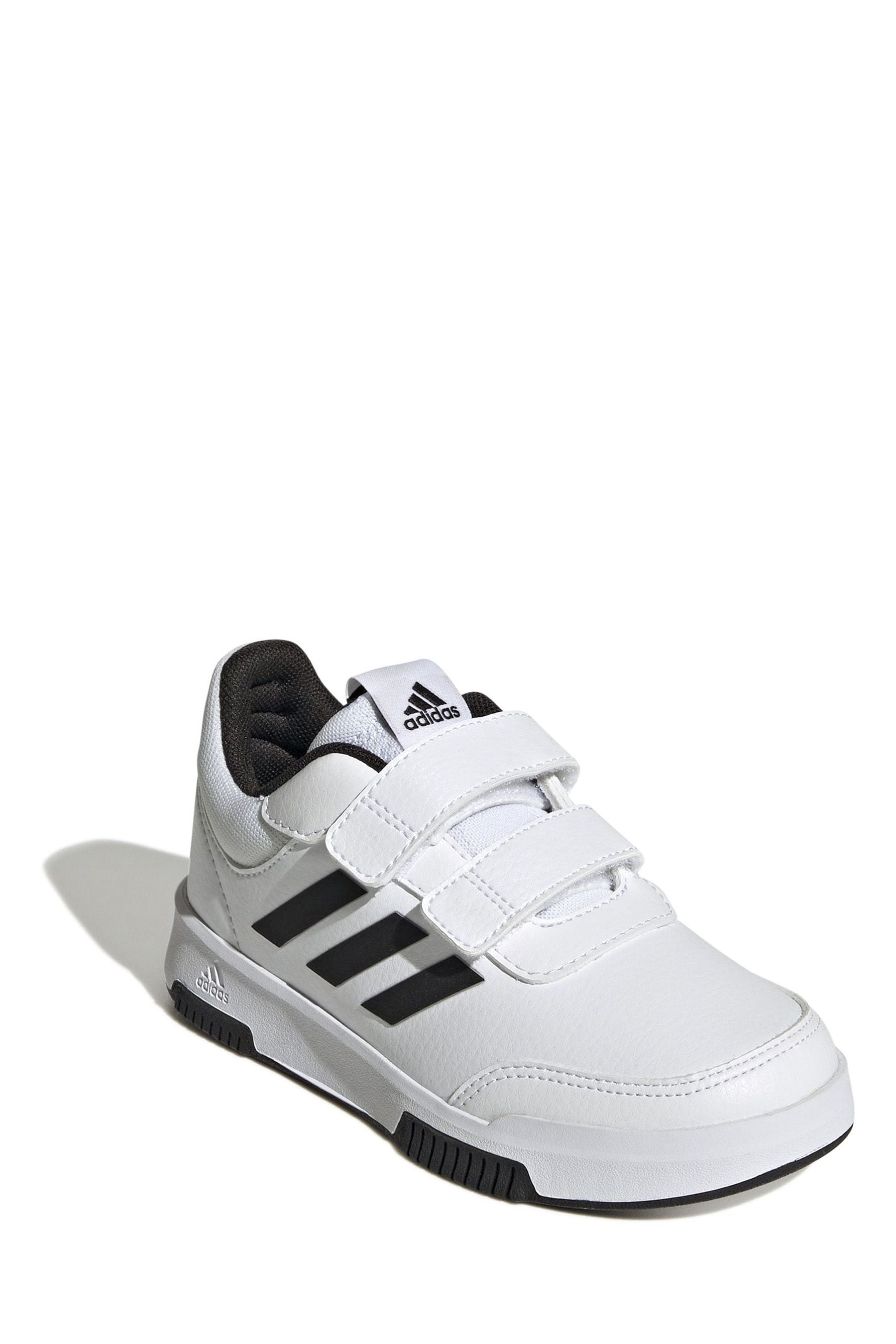 White/Black adidas Tensaur Hook and Loop Shoes