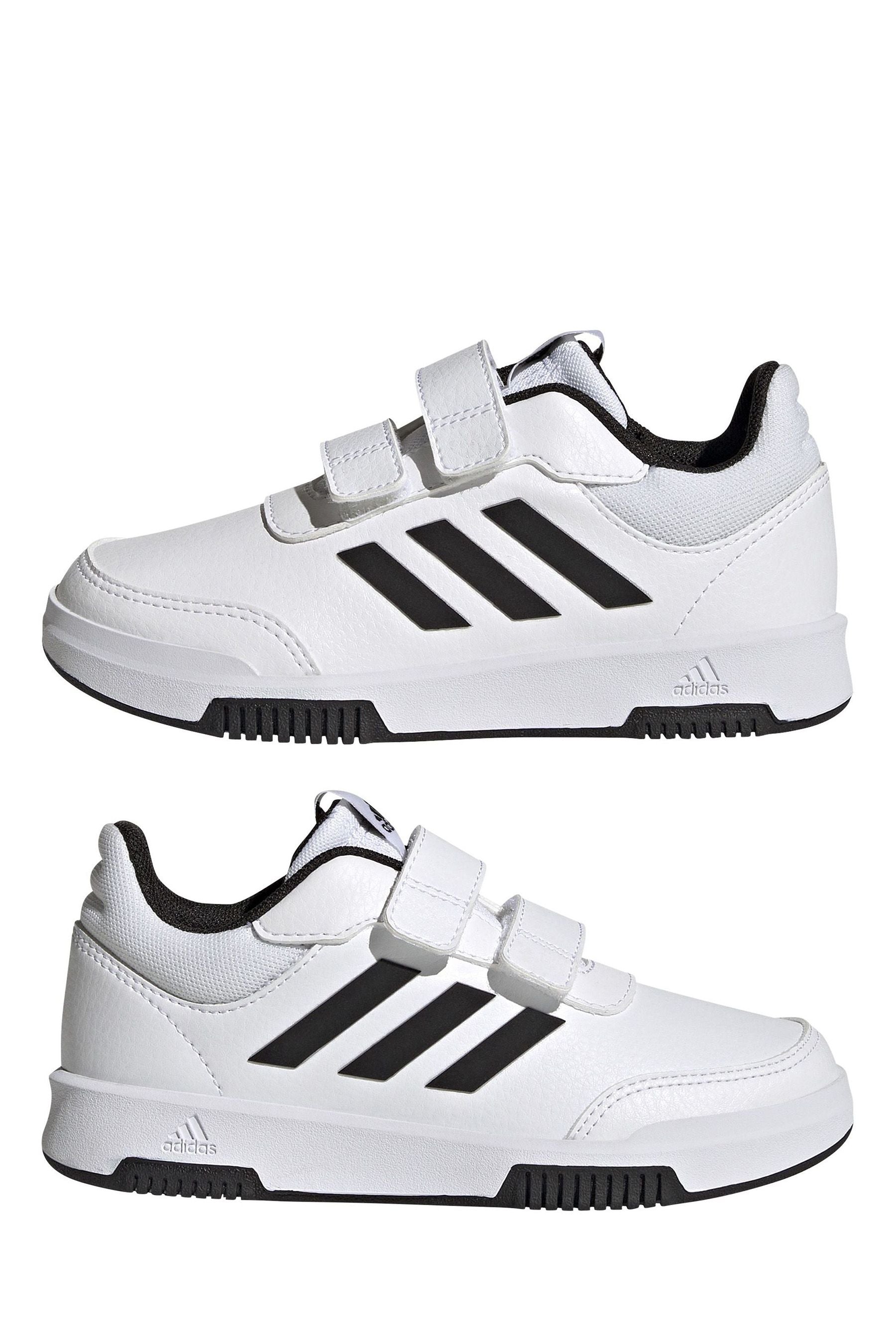 White/Black adidas Tensaur Hook and Loop Shoes