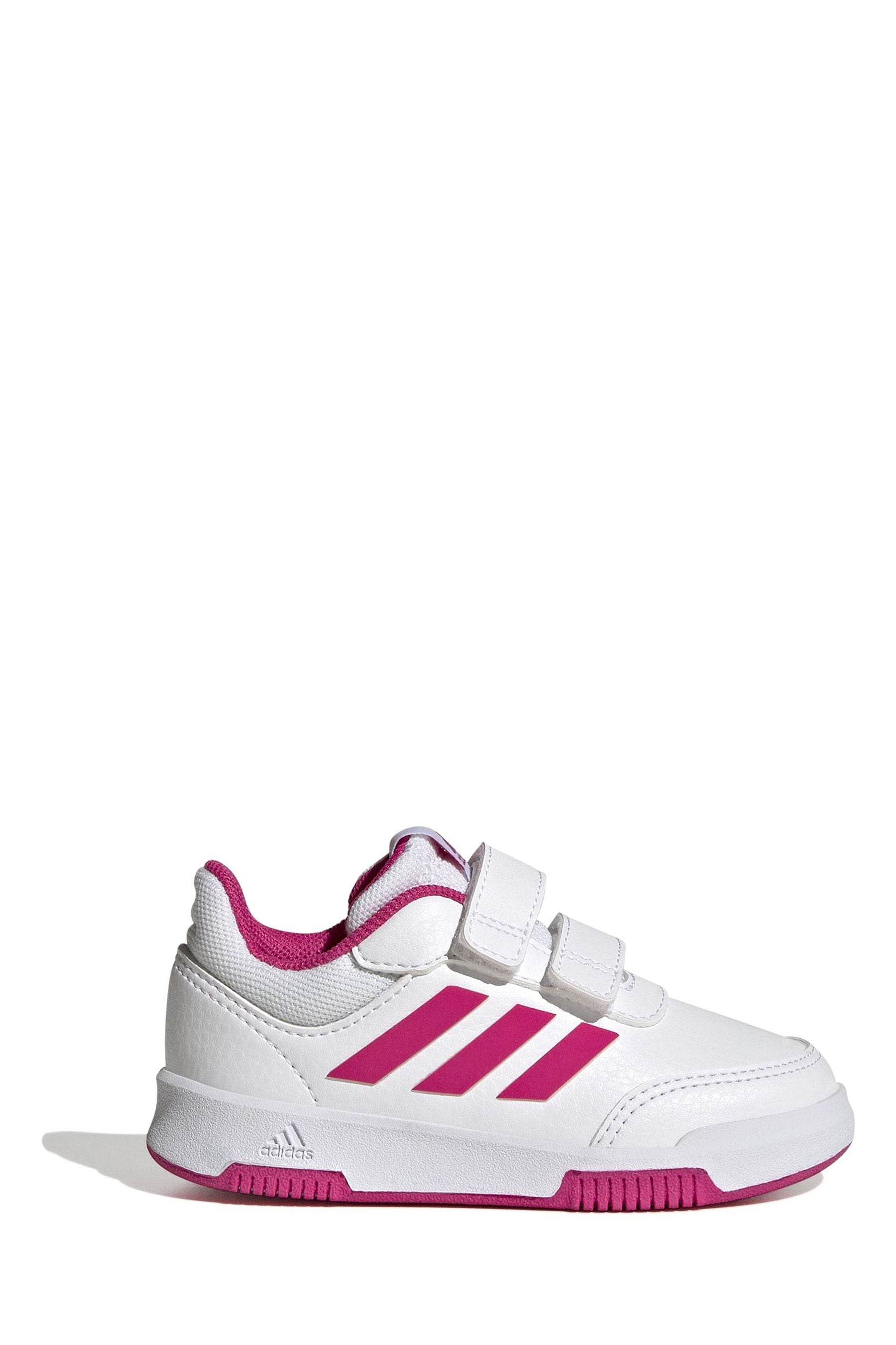 White/Pink adidas Tensaur Hook and Loop Shoes