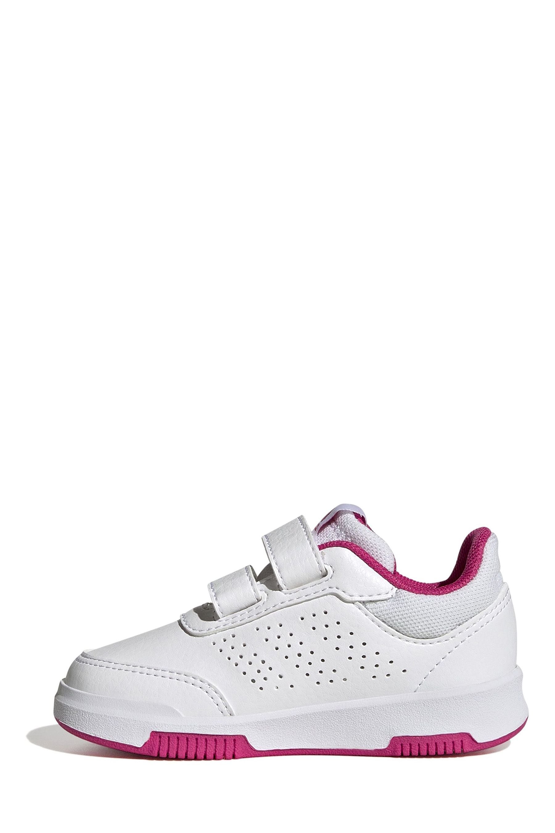 White/Pink adidas Tensaur Hook and Loop Shoes