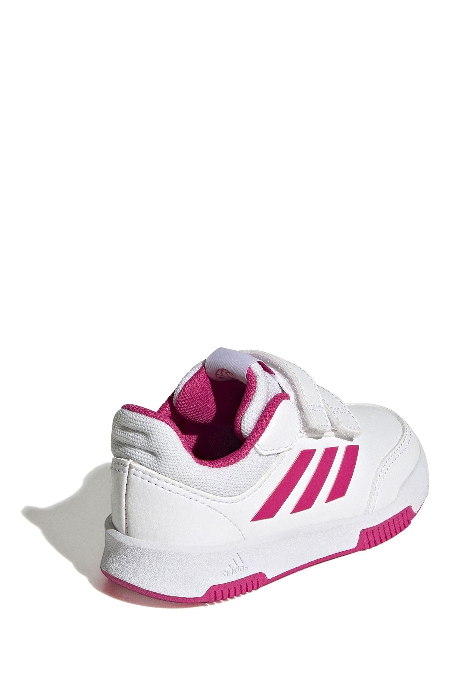 White/Pink adidas Tensaur Hook and Loop Shoes