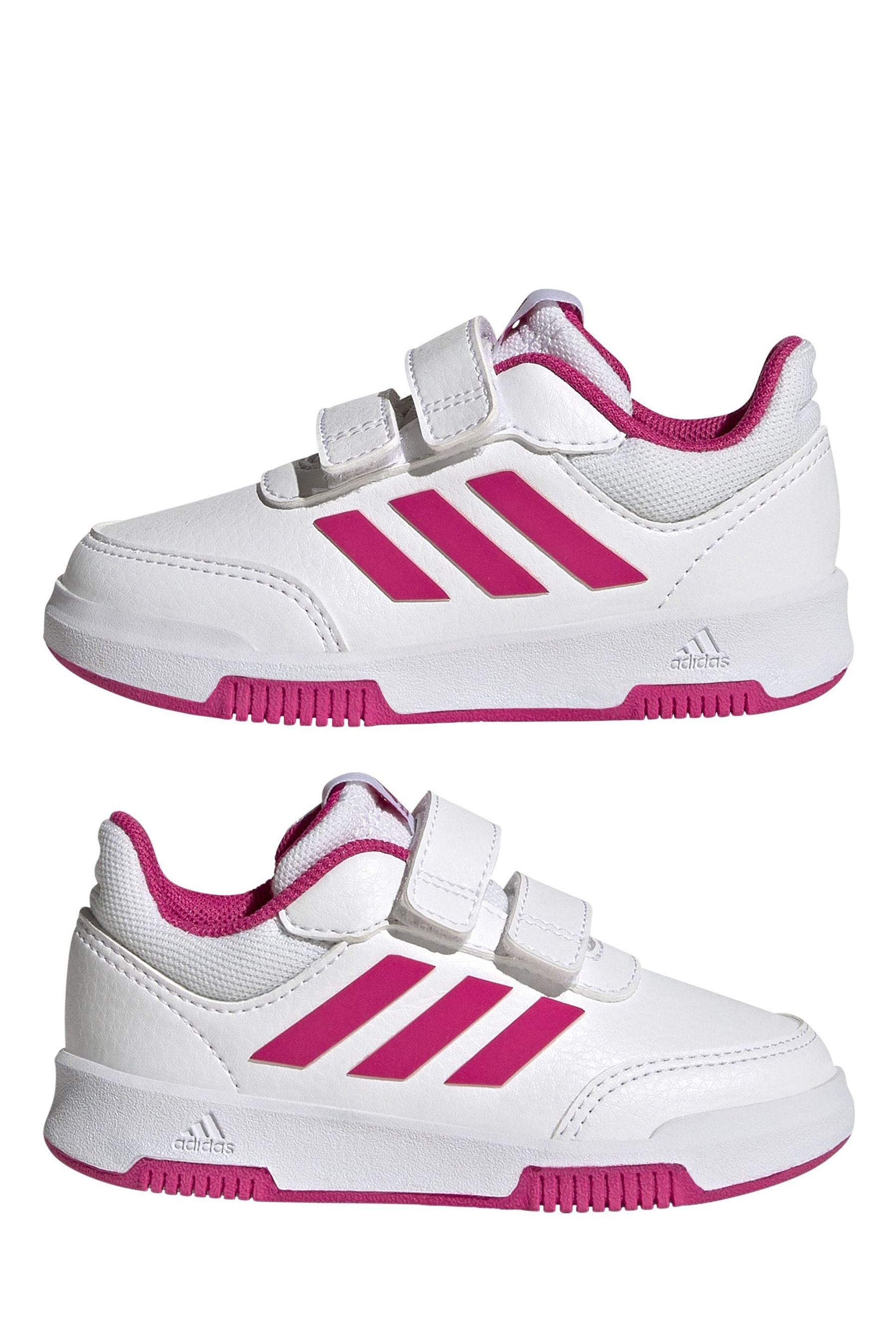 White/Pink adidas Tensaur Hook and Loop Shoes