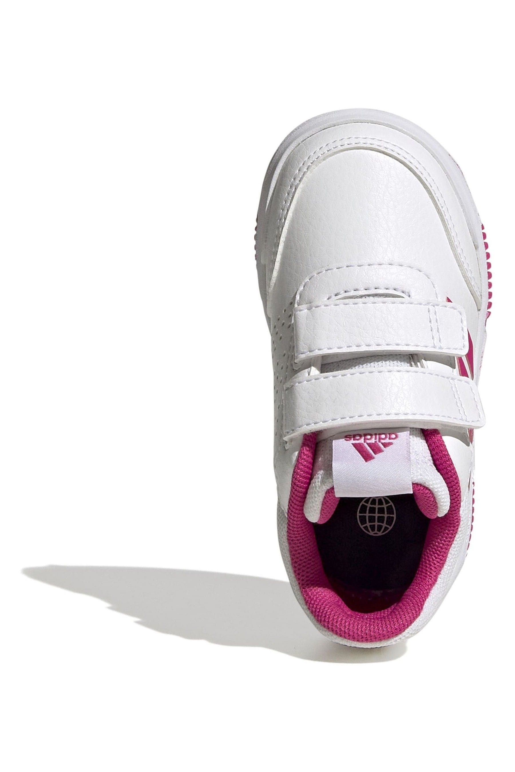 White/Pink adidas Tensaur Hook and Loop Shoes