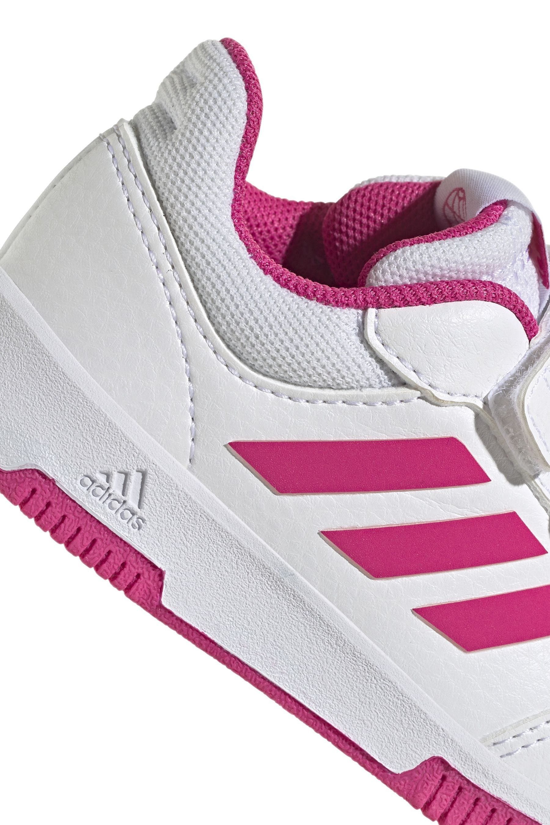 White/Pink adidas Tensaur Hook and Loop Shoes