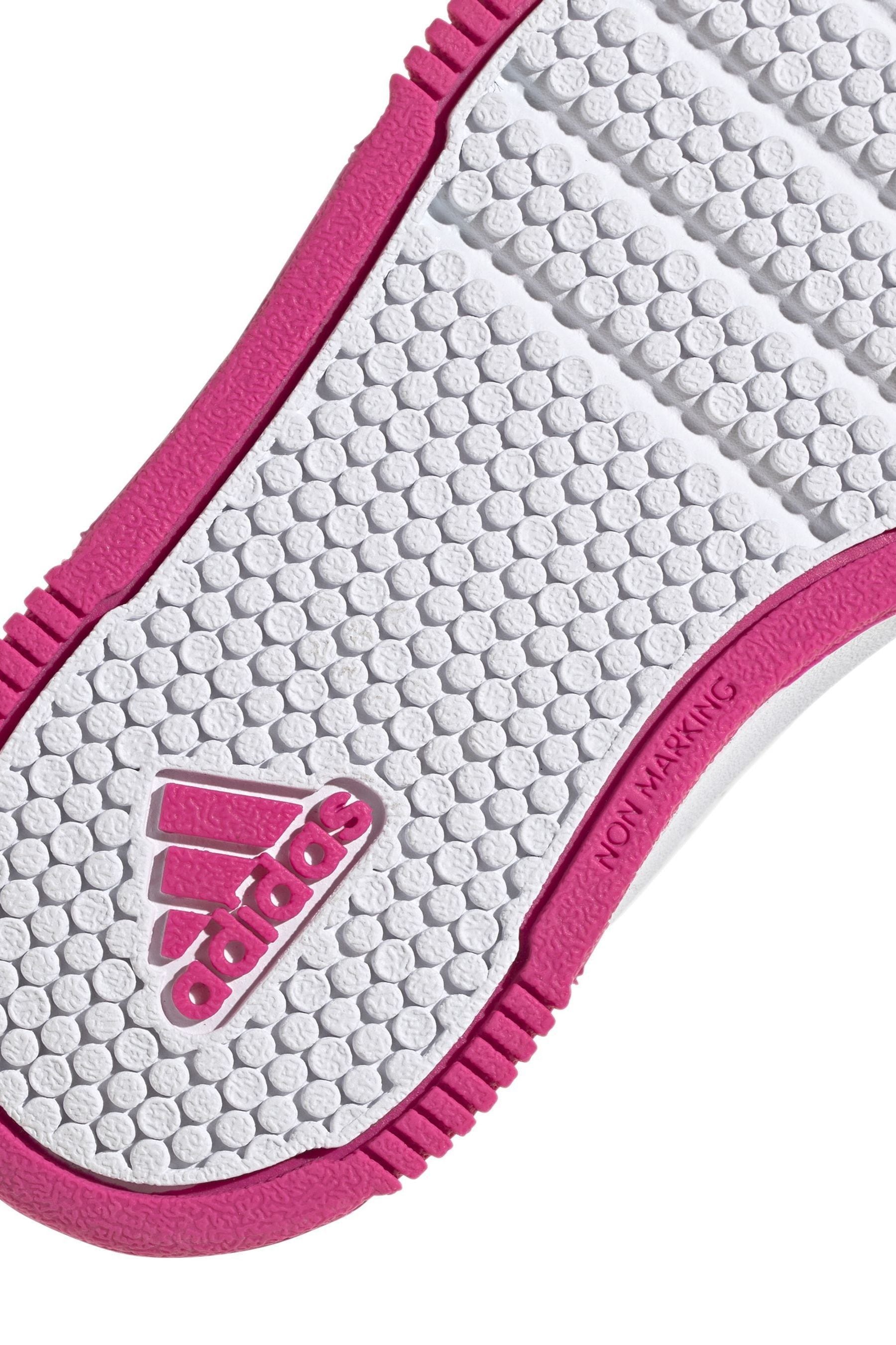 White/Pink adidas Tensaur Hook and Loop Shoes