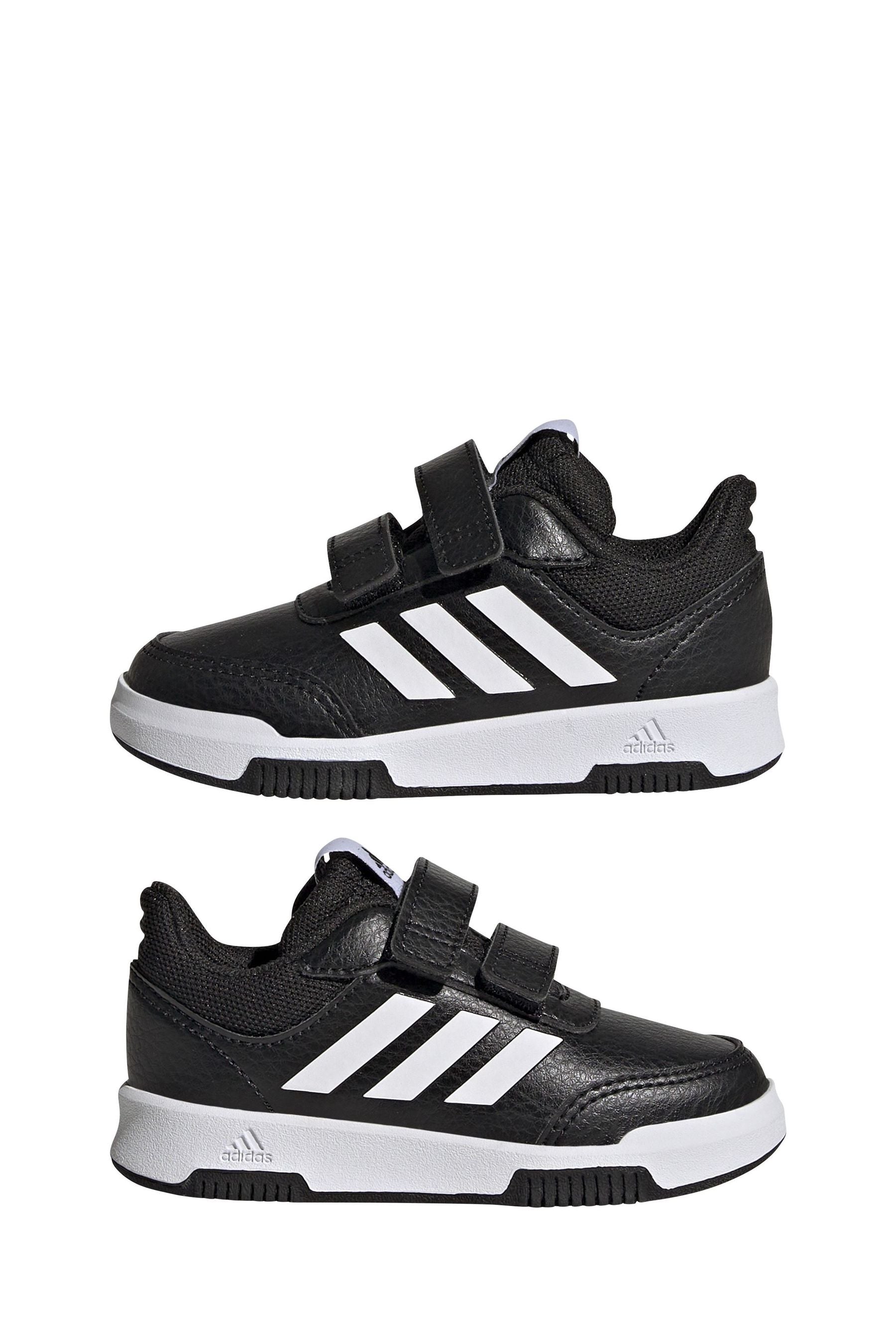 Black/White adidas Tensaur Hook and Loop Shoes