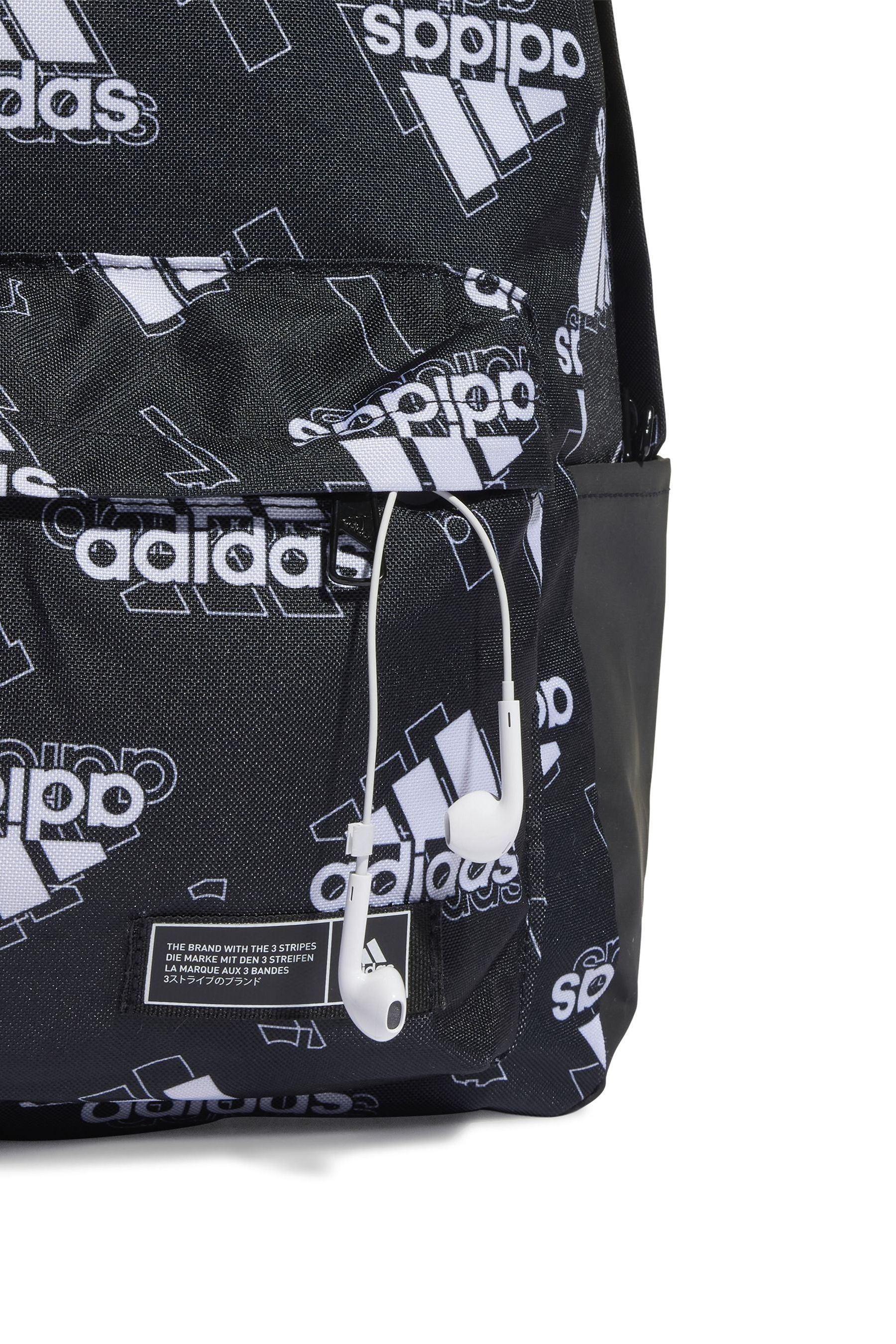 adidas Black Classic Graphic Backpack