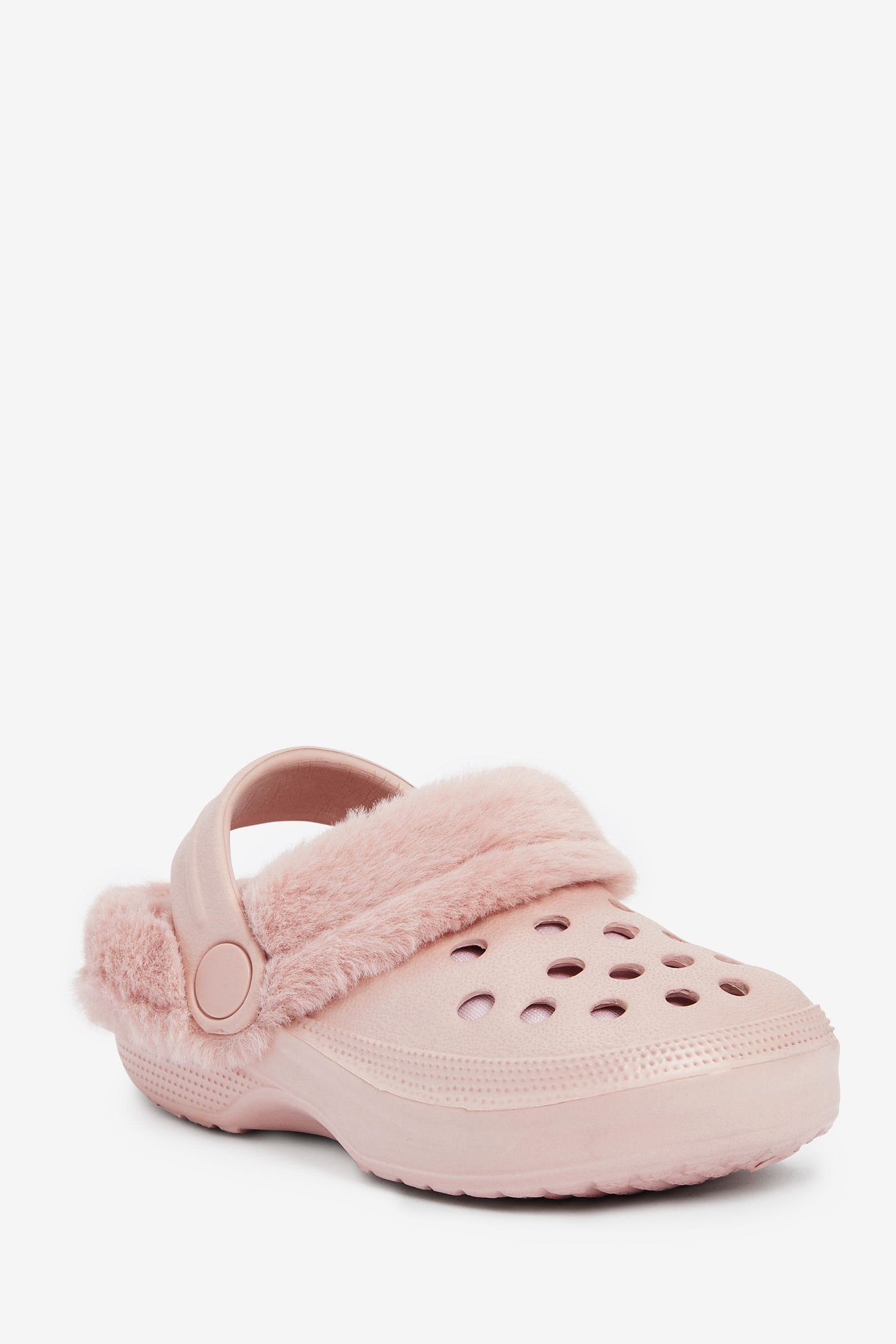 Pink Warm Lined Clog Slippers