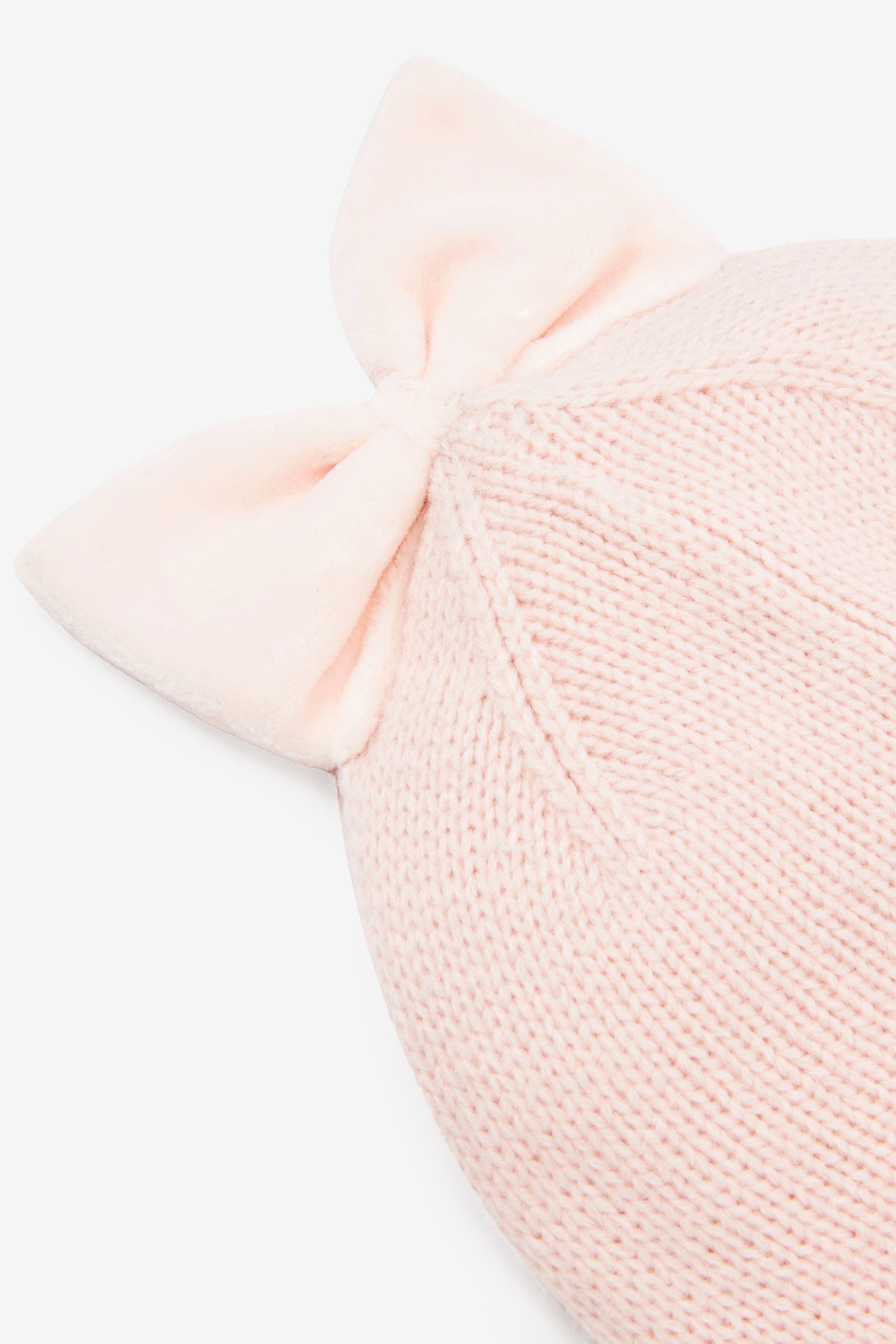 Pale Pink Knitted Beanie Hat (0mths-2yrs)