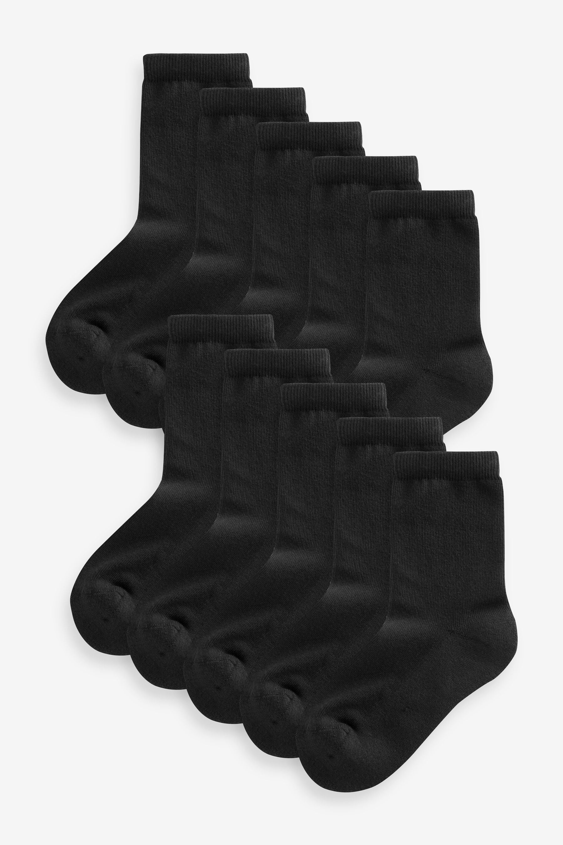 Black Cotton Rich Cushioned Sole Socks 10 Pack